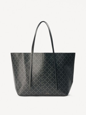 By Malene Birger Abi Printed Tote Vesker Charcoal | NO_BB35997