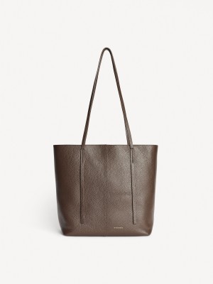 By Malene Birger Abilso Leather Tote Vesker Kaffe | NO_BB25251