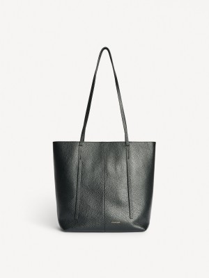 By Malene Birger Abilso Leather Tote Vesker Svarte | NO_BB67815