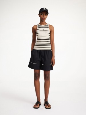 By Malene Birger Amanias Tank Topper Svarte Stripete | NO_BB74947