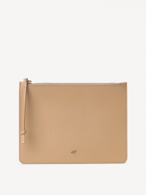 By Malene Birger Aya Leather Purse Vesker Sand | NO_BB20390