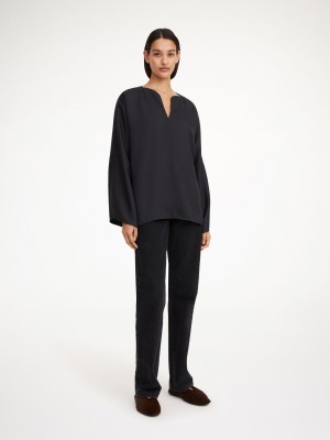 By Malene Birger Calias Tunic-style Blouse Skjorte Svarte | NO_BB36110