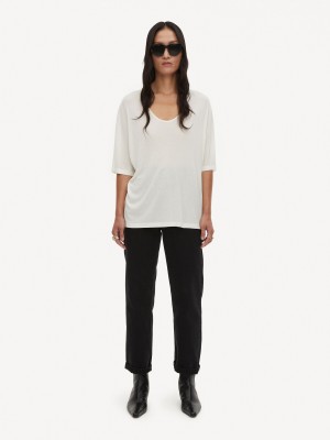 By Malene Birger Cevina Oversized T-shirt Topper Hvite | NO_BB47829