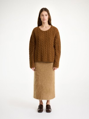 By Malene Birger Cierra Cable-knit Sweater Strikkevarer Bison | NO_BB51144