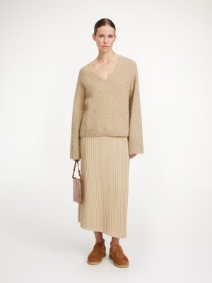 By Malene Birger Cimone Sweater Strikkevarer Beige | NO_BB30646