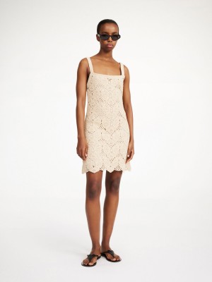 By Malene Birger Falla Crochet Mini Dress Strikkevarer Oyster Gray | NO_BB64702