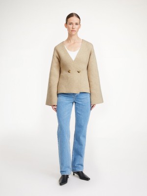 By Malene Birger Tinley Wool Cardigan Strikkevarer Beige | NO_BB15037