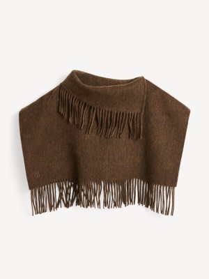 By Malene Birger Turtla Wool Fringe Bib Skjerf Shitake | NO_BB32922