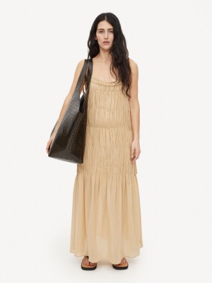 By Malene Birger Vyra Organic Cotton Maxi Kjole Wet Sand | NO_BB91311