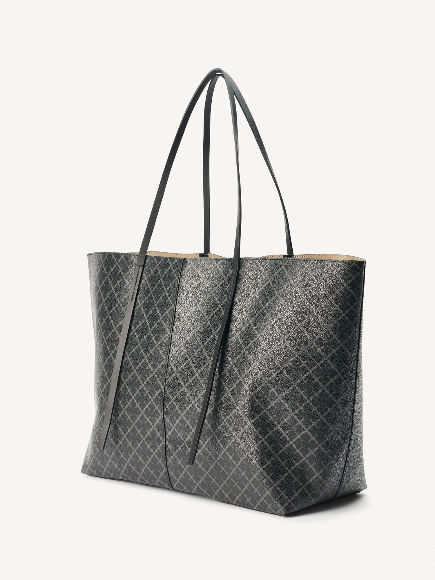 By Malene Birger Abi Printed Tote Vesker Charcoal | NO_BB35997