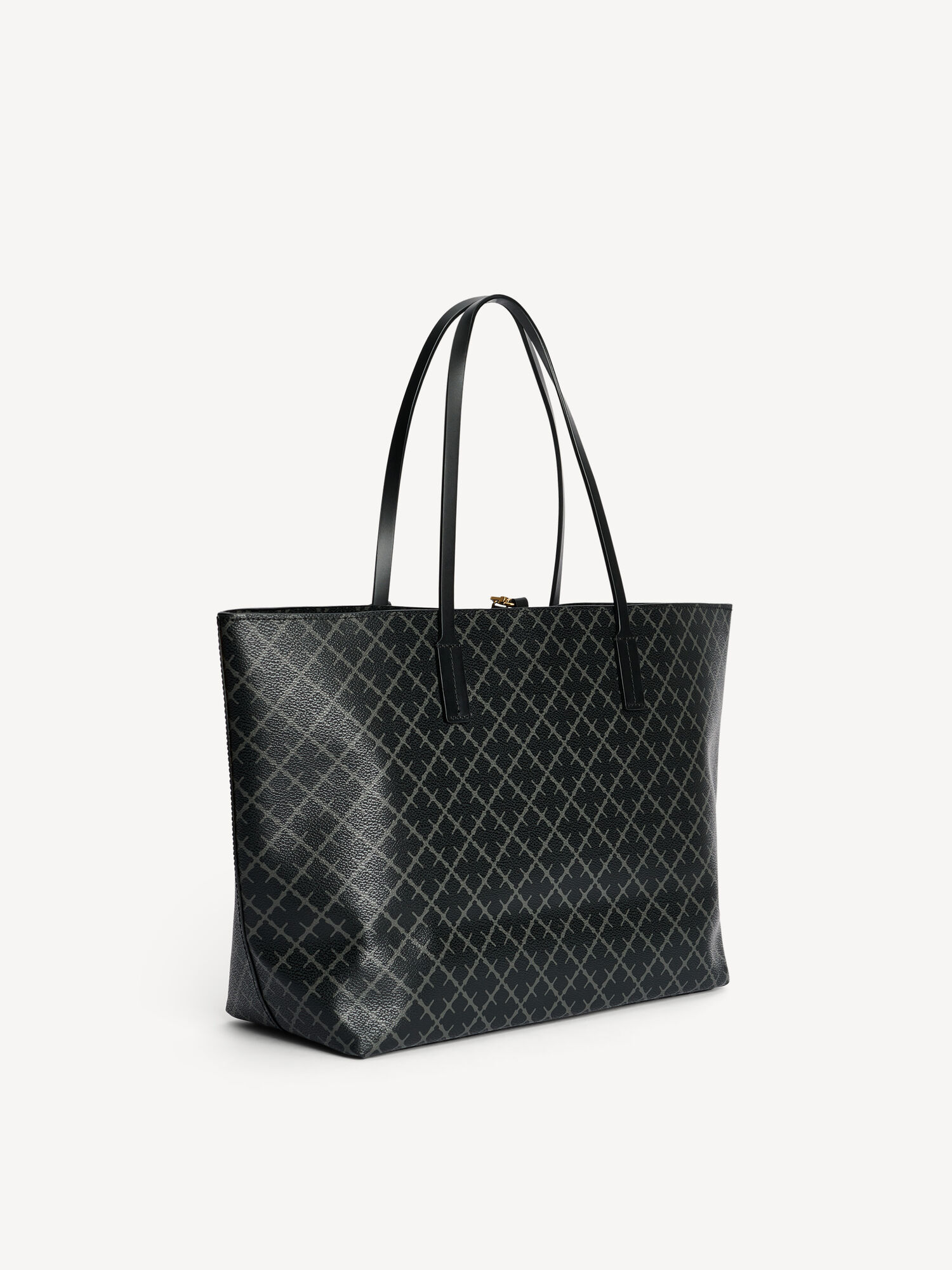 By Malene Birger Abigail Printed Tote Vesker Charcoal | NO_BB79219