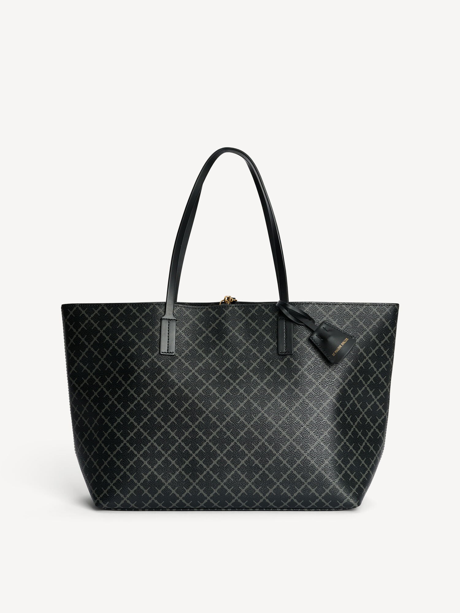 By Malene Birger Abigail Printed Tote Vesker Charcoal | NO_BB79219