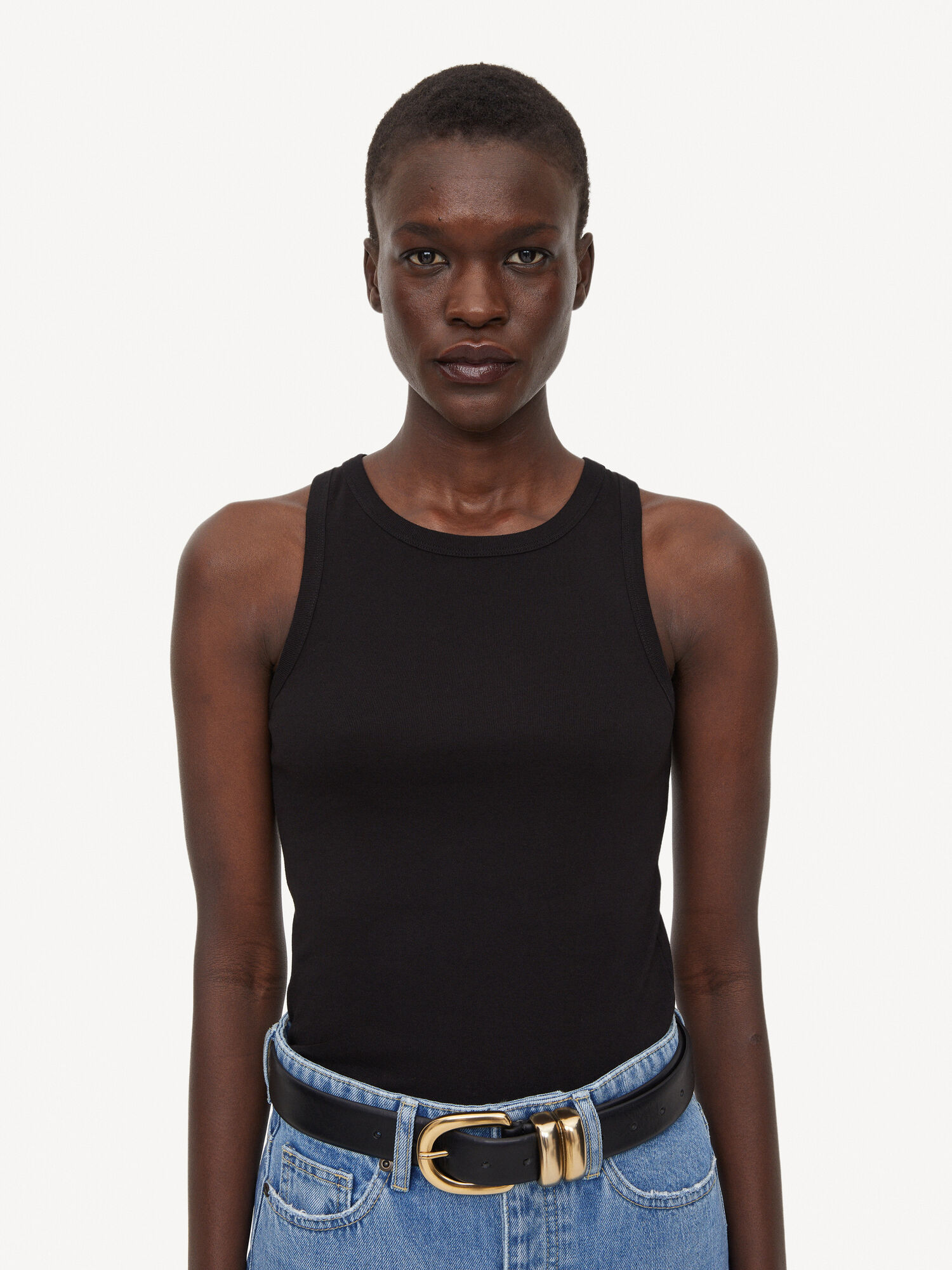 By Malene Birger Amiee Organic Cotton Tank Topper Svarte | NO_BB76245