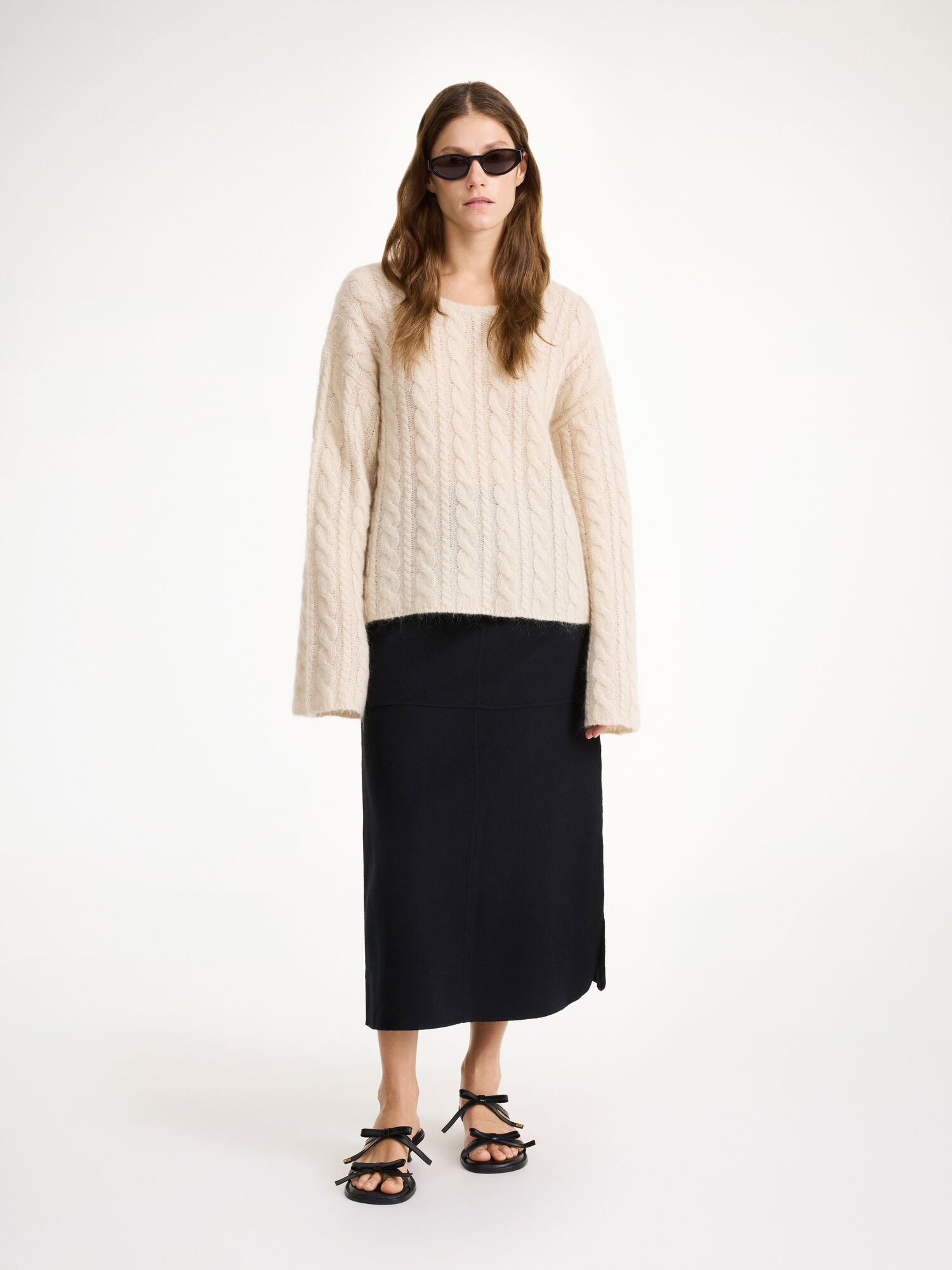 By Malene Birger Angello Wool Midi Skjørt Svarte | NO_BB45230