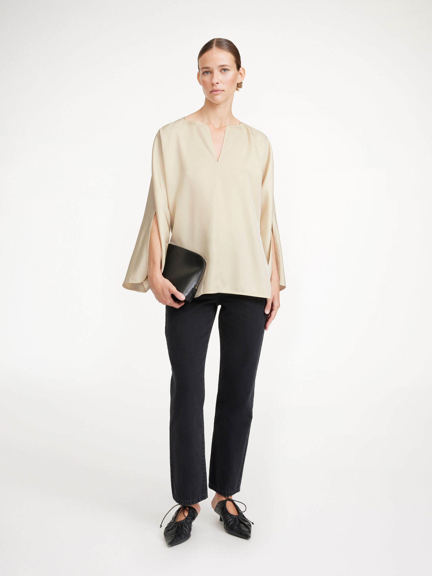 By Malene Birger Calias Tunic-style Blouse Skjorte Pisket Krem | NO_BB23026