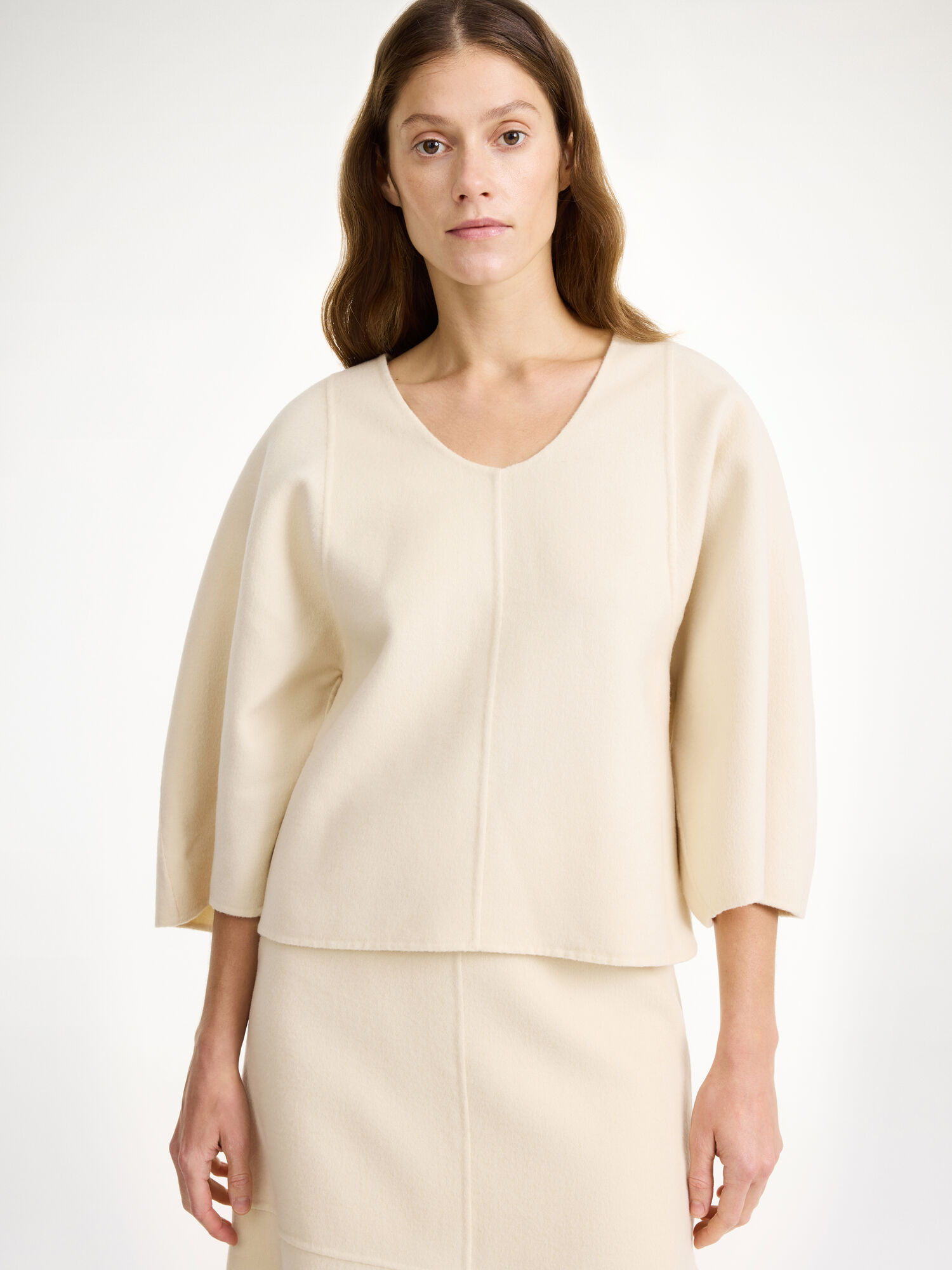 By Malene Birger Calya Wool Blouse Skjorte Pearl | NO_BB11536