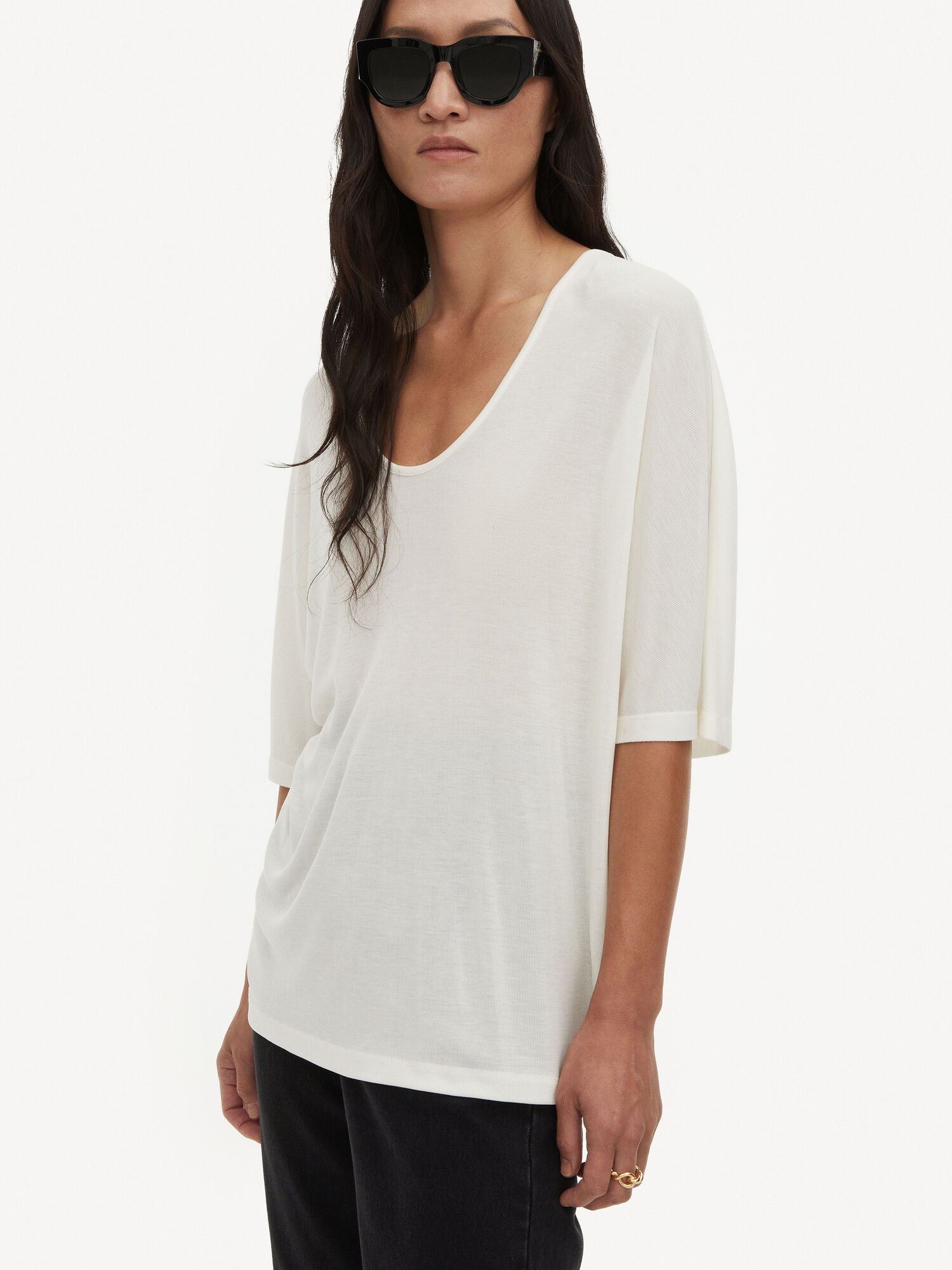 By Malene Birger Cevina Oversized T-shirt Topper Hvite | NO_BB47829