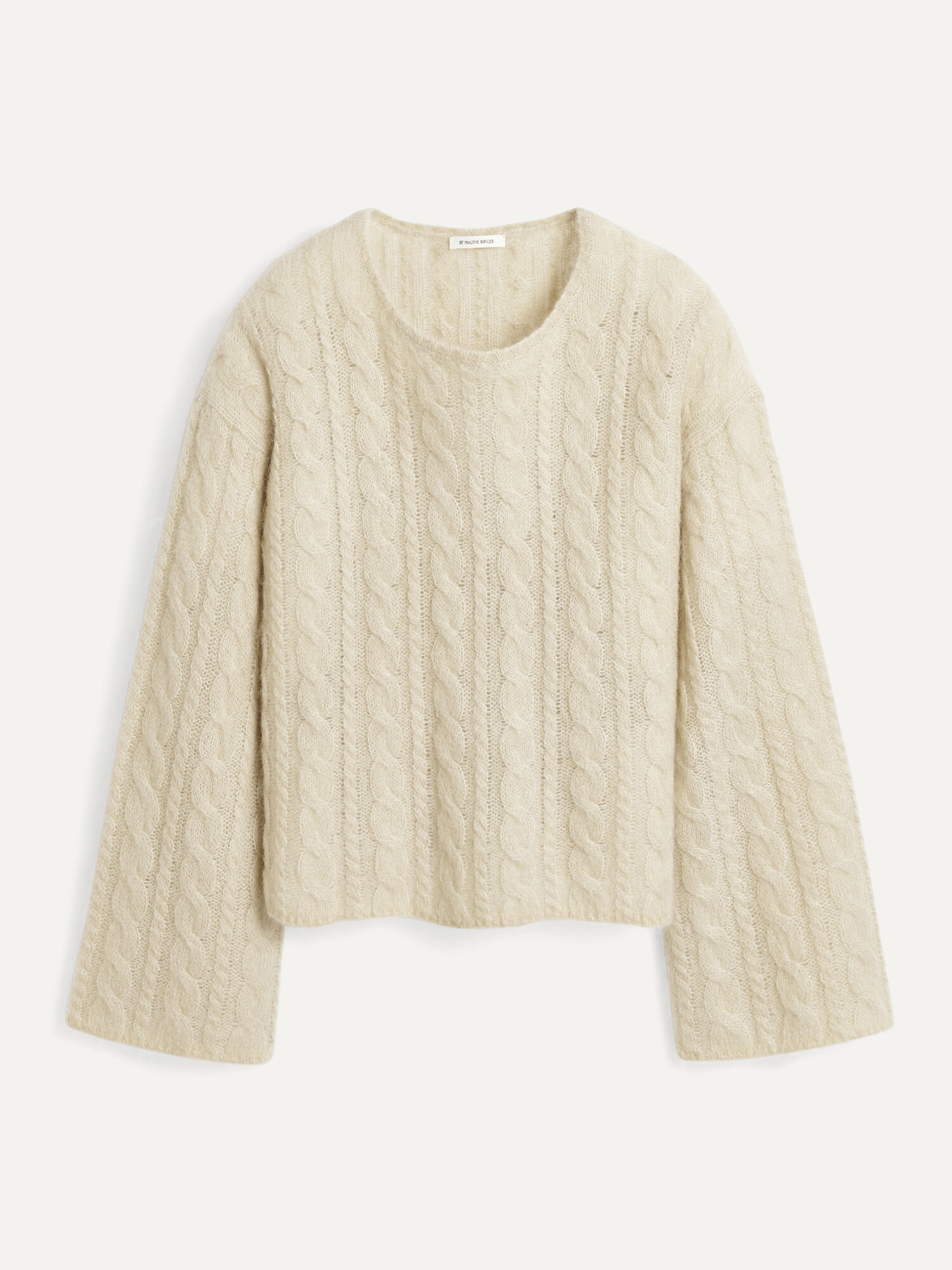 By Malene Birger Cierra Cable-knit Sweater Strikkevarer Oyster Gray | NO_BB22716