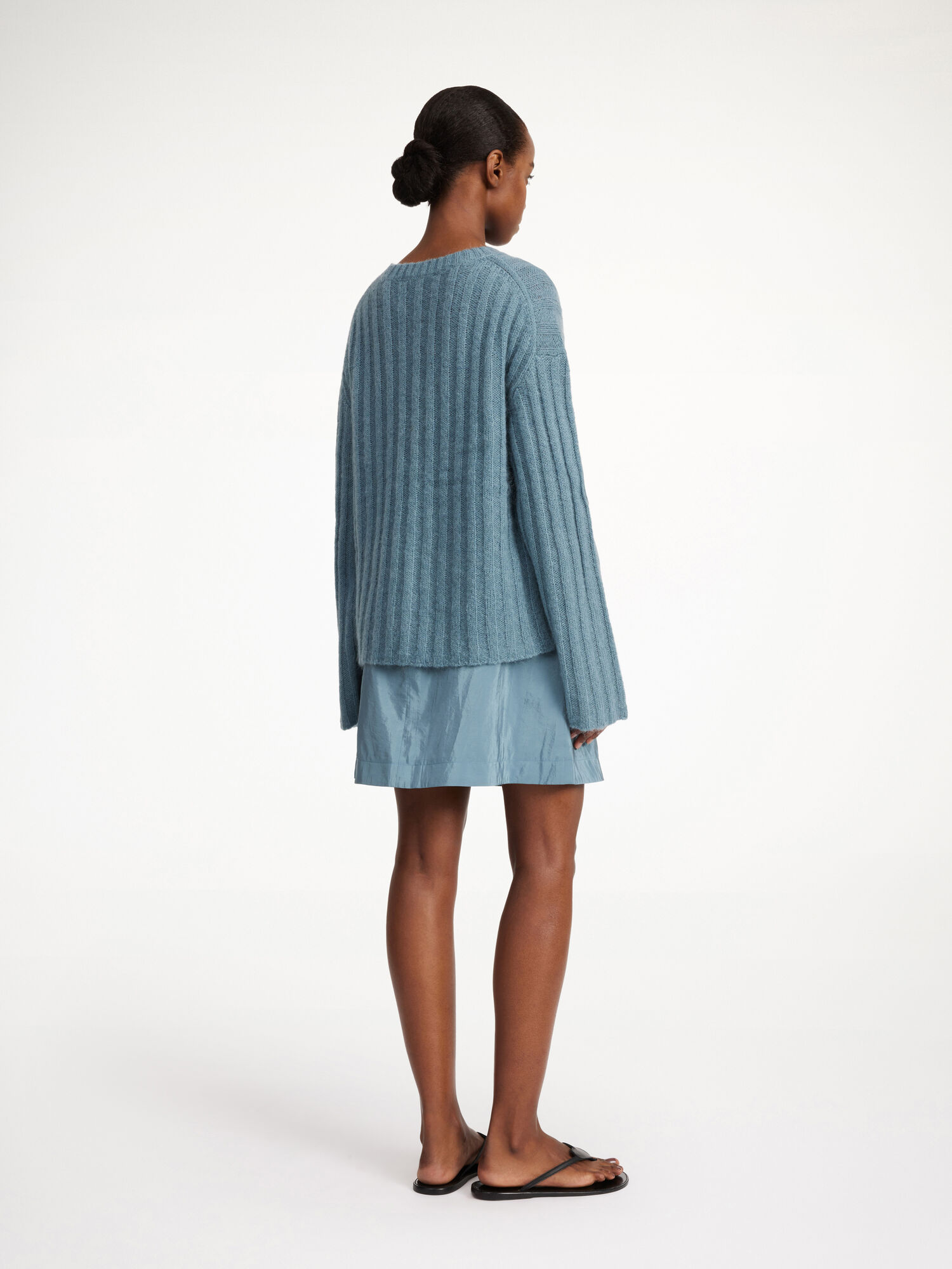 By Malene Birger Cierra Ribbed Sweater Strikkevarer Cool Water | NO_BB12877