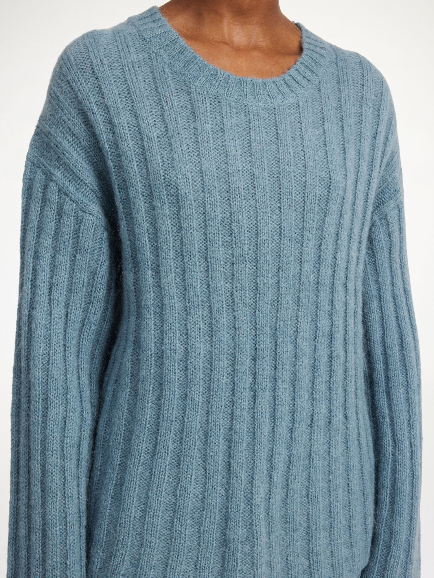 By Malene Birger Cierra Ribbed Sweater Strikkevarer Cool Water | NO_BB12877