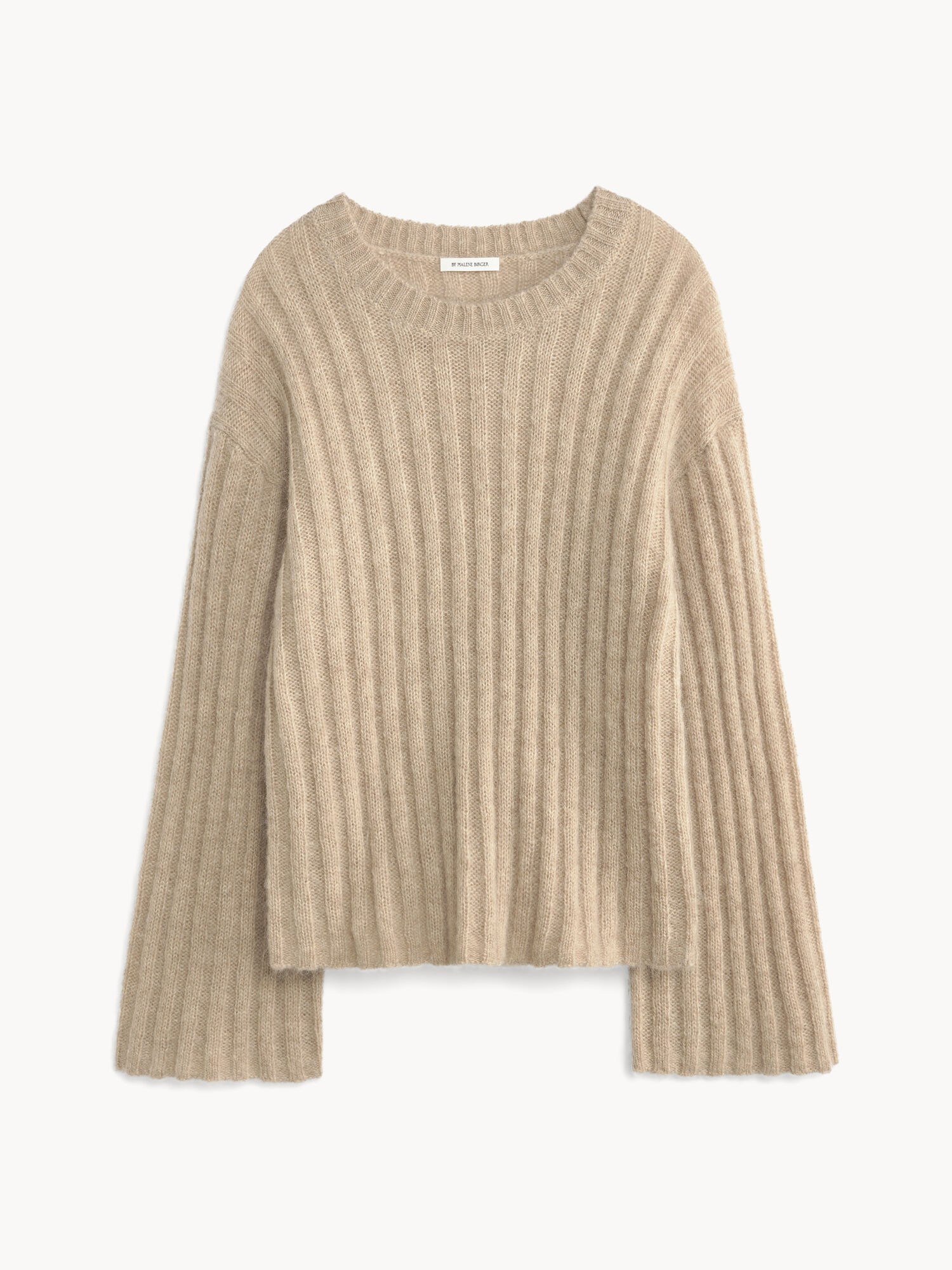 By Malene Birger Cierra Ribbed Sweater Strikkevarer Beige | NO_BB99534