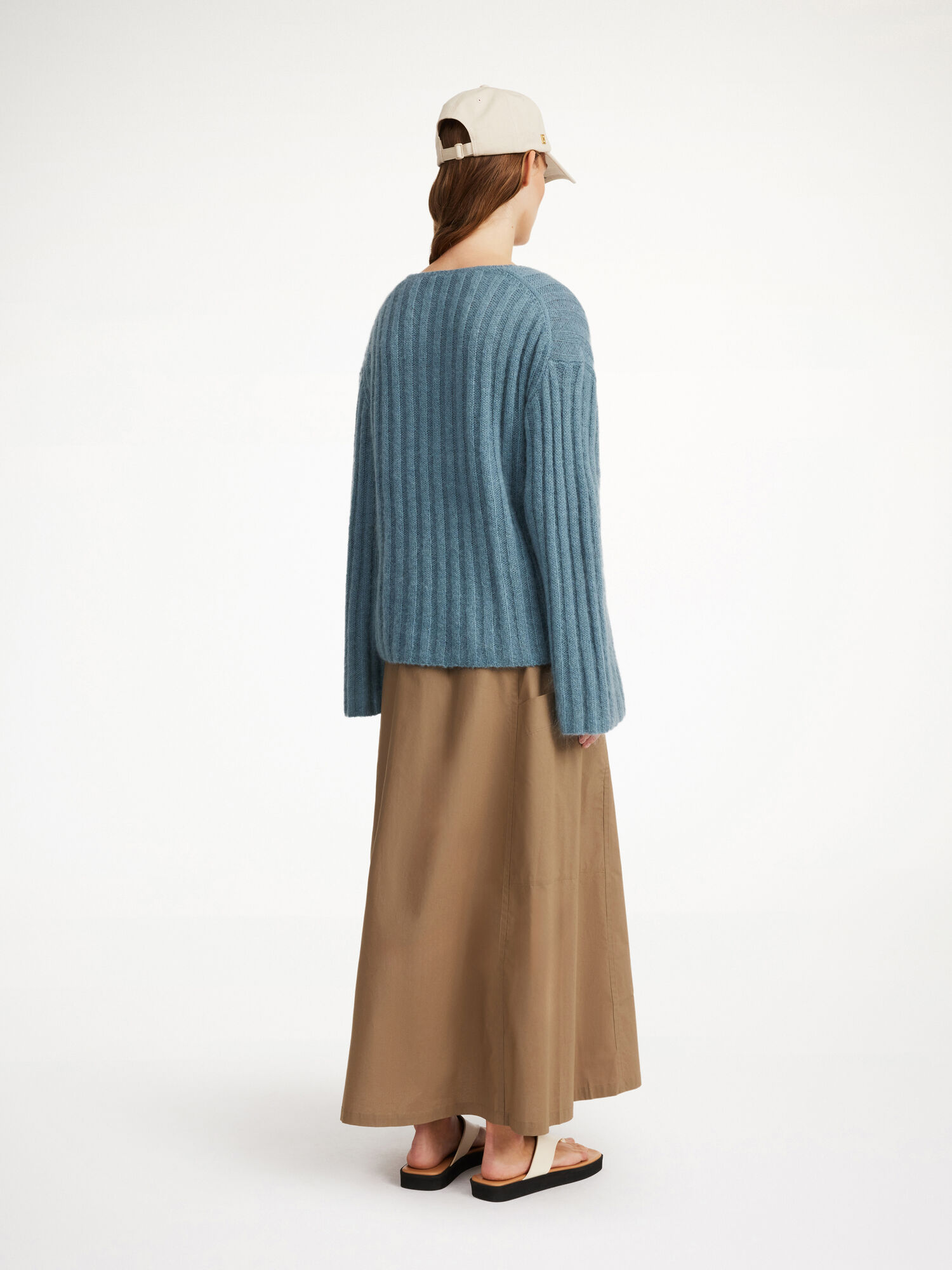 By Malene Birger Cimone Ribbed Sweater Strikkevarer Cool Water | NO_BB98567