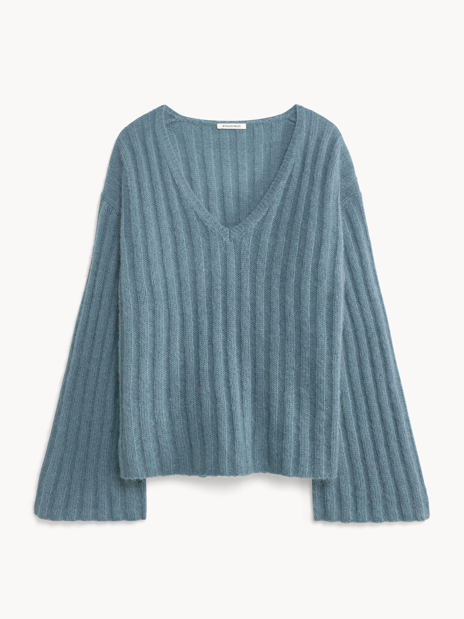 By Malene Birger Cimone Ribbed Sweater Strikkevarer Cool Water | NO_BB98567