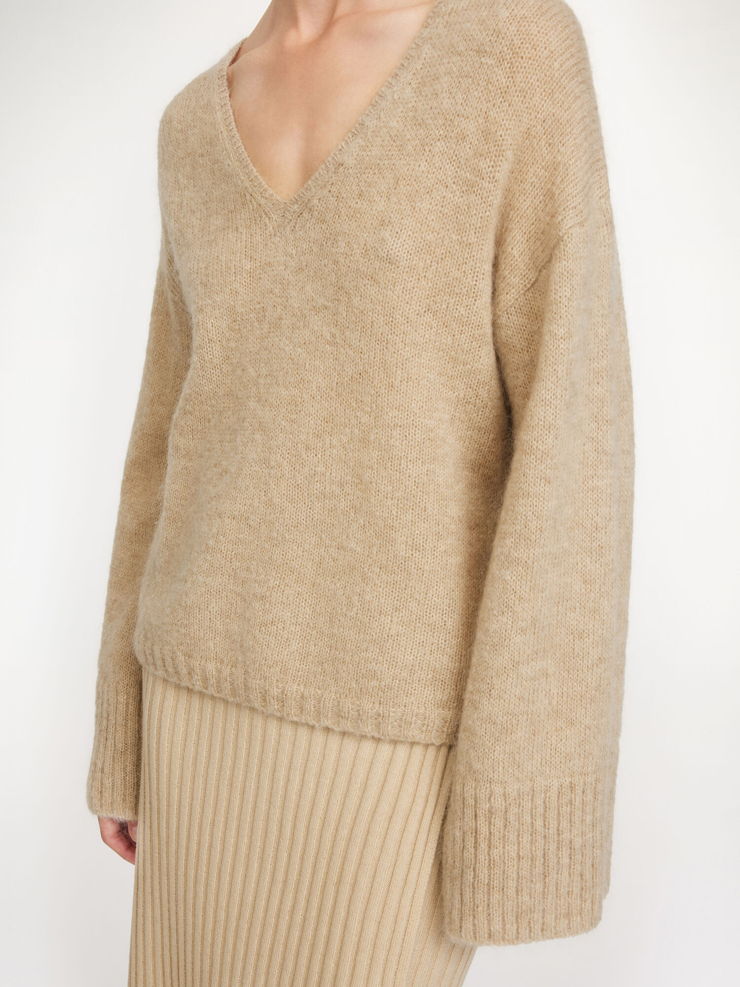 By Malene Birger Cimone Sweater Strikkevarer Beige | NO_BB30646