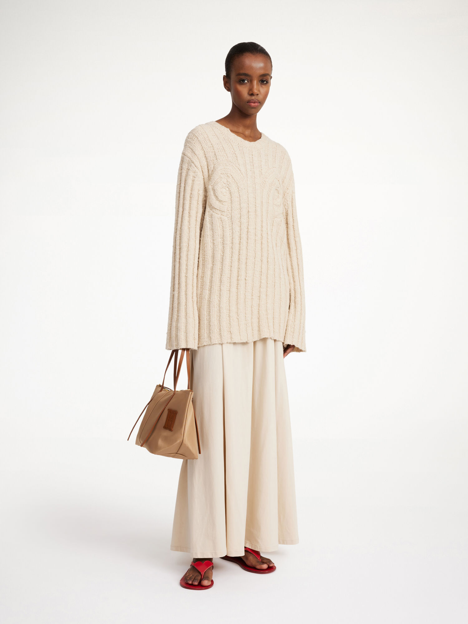 By Malene Birger Cirra Ribbed Sweater Strikkevarer Oyster Gray | NO_BB97843