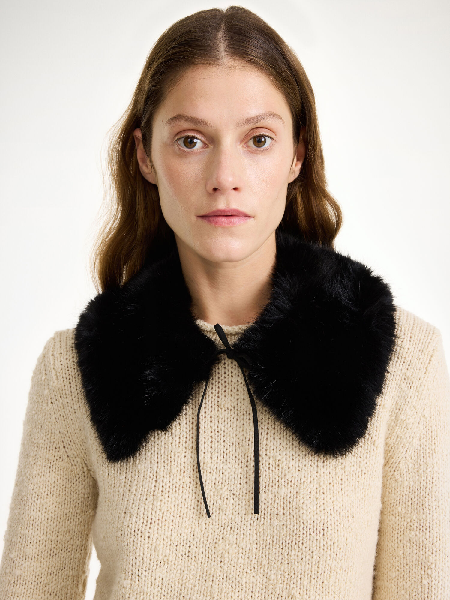 By Malene Birger Cowie Faux Fur Collar Skjerf Svarte | NO_BB91241