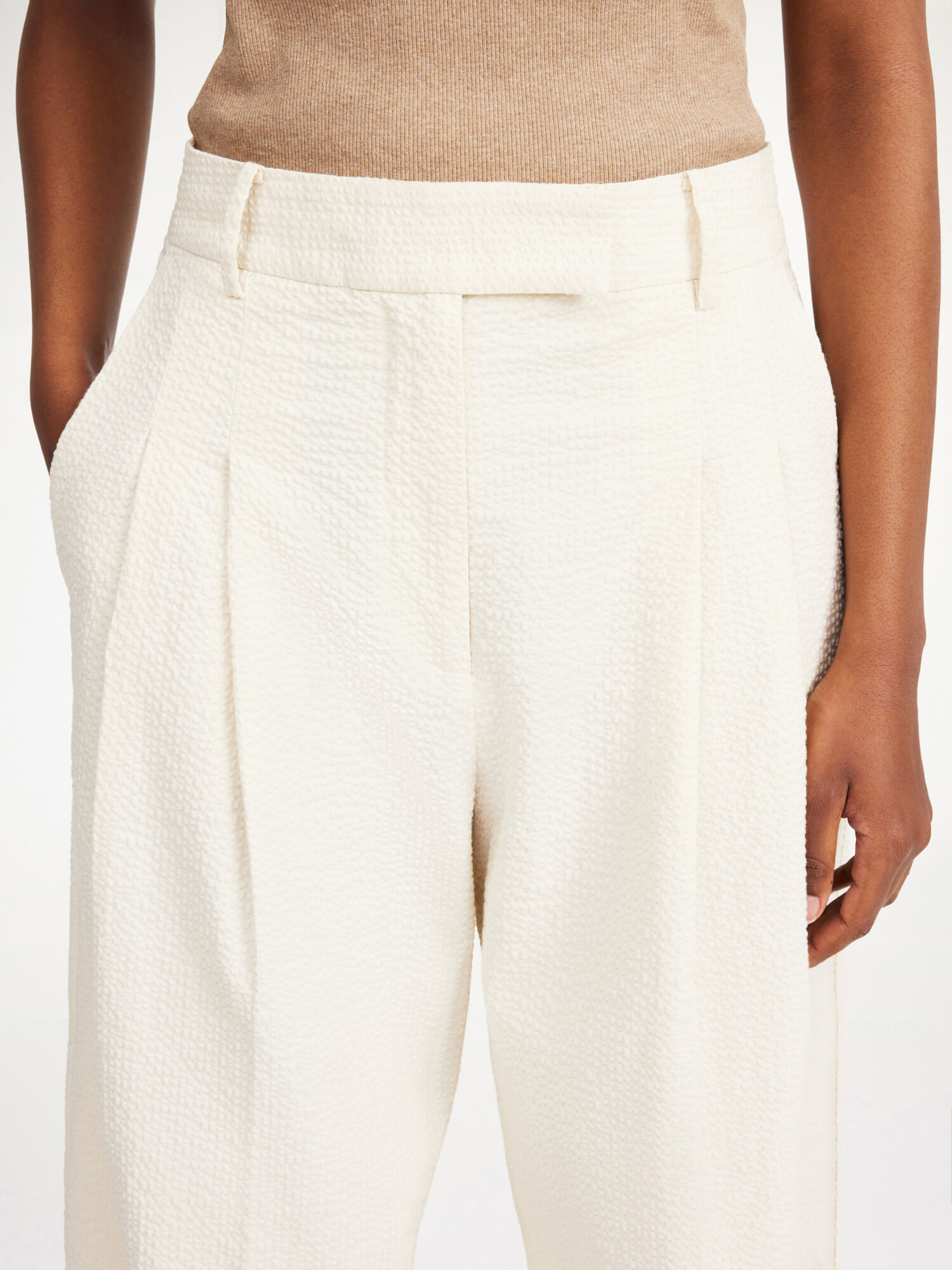 By Malene Birger Cymbaria High-waisted Bukser Hvite | NO_BB59304