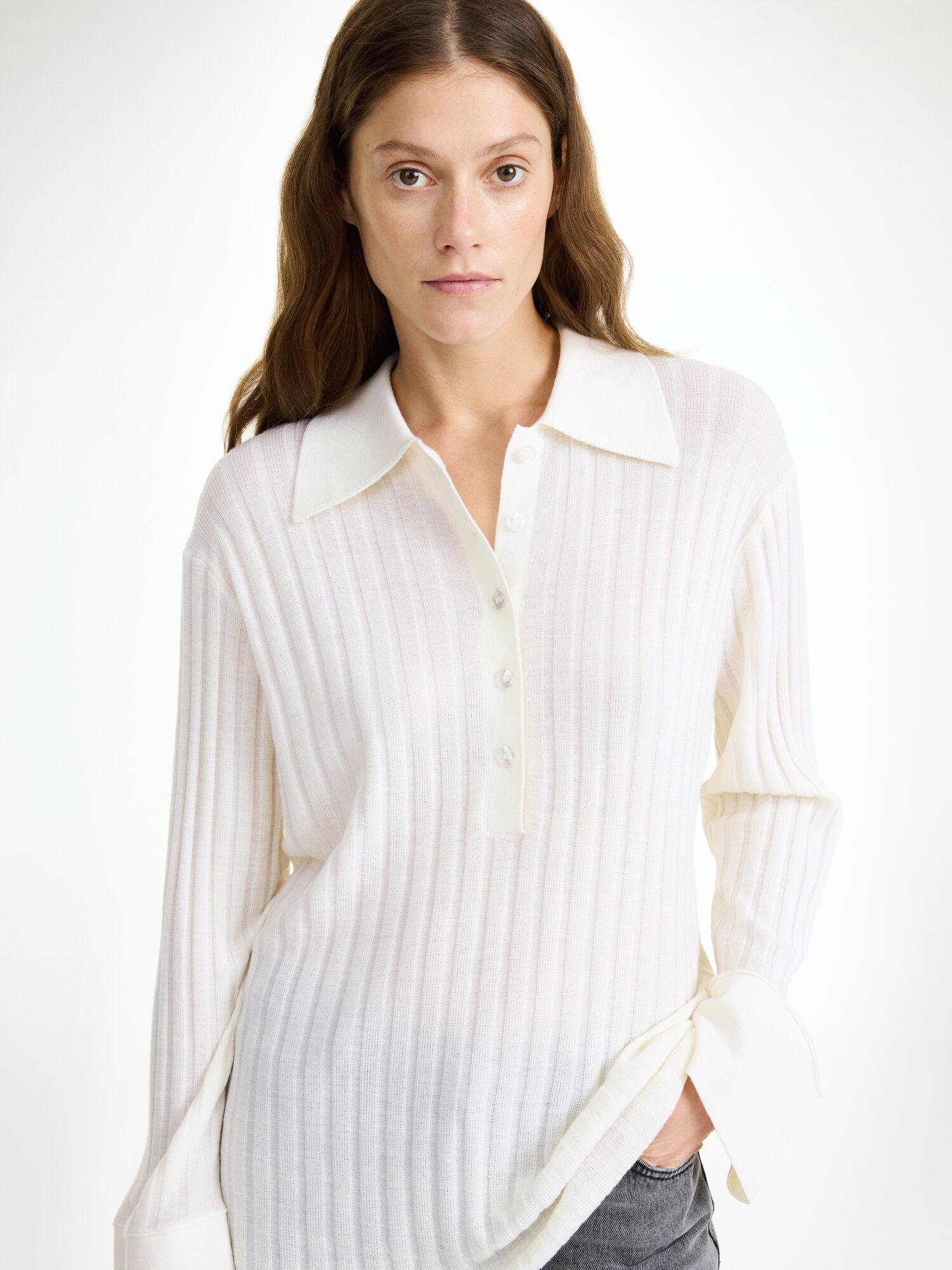 By Malene Birger Delphine Merino Wool Sweater Strikkevarer Hvite | NO_BB54079