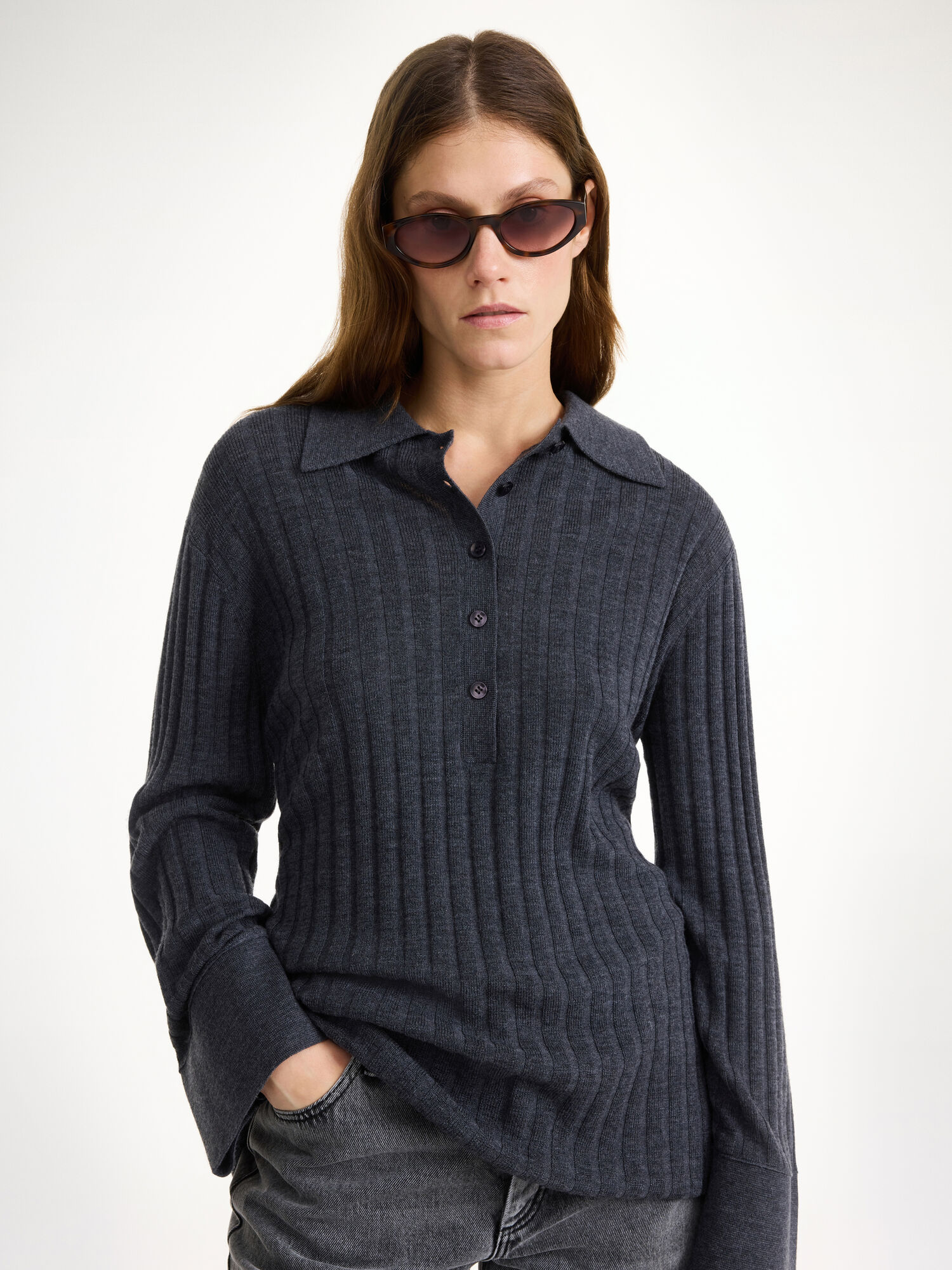 By Malene Birger Delphine Merino Wool Sweater Strikkevarer Grå | NO_BB11057