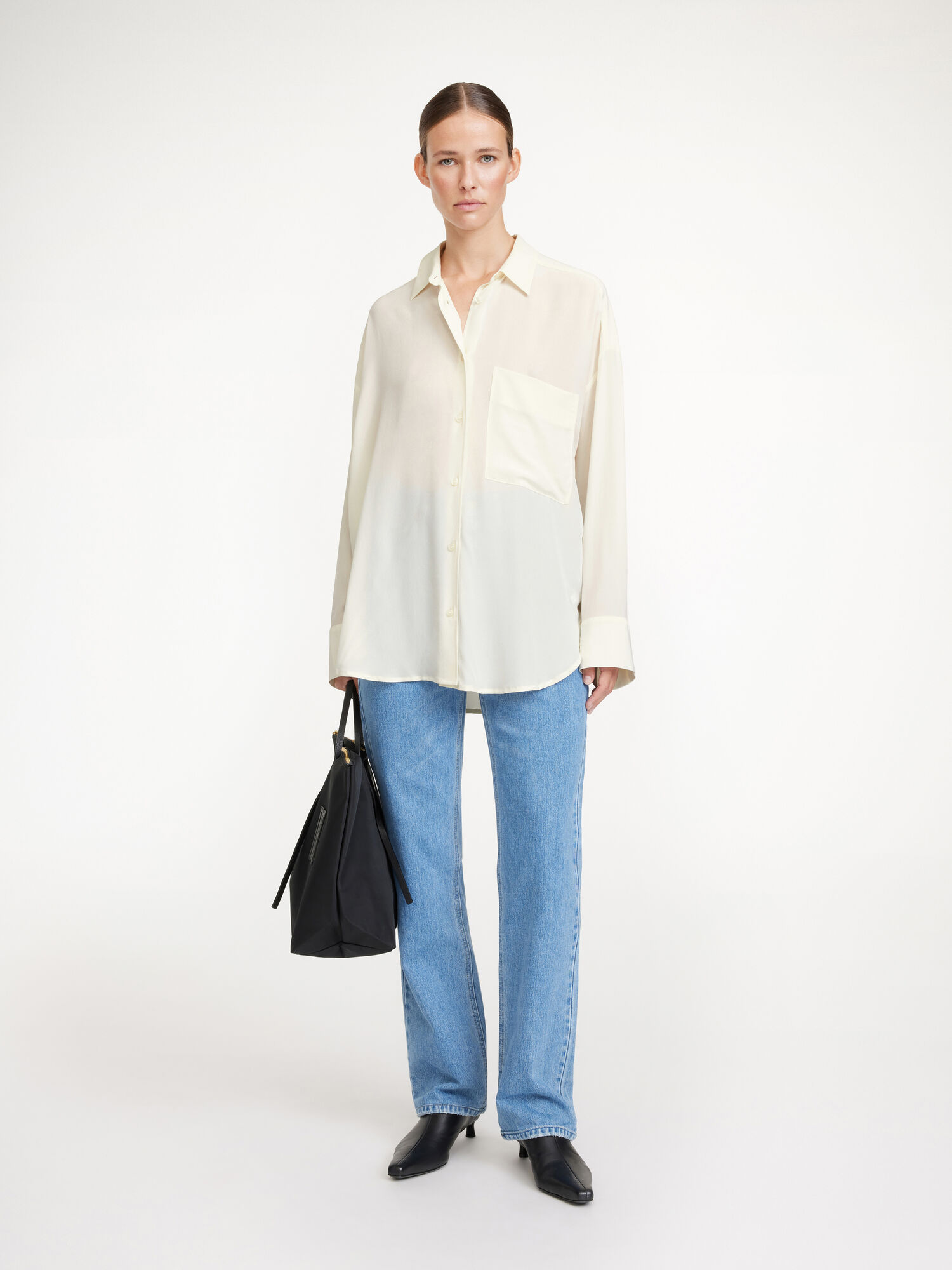 By Malene Birger Derris Organic Silk Skjorte Hvite | NO_BB70765