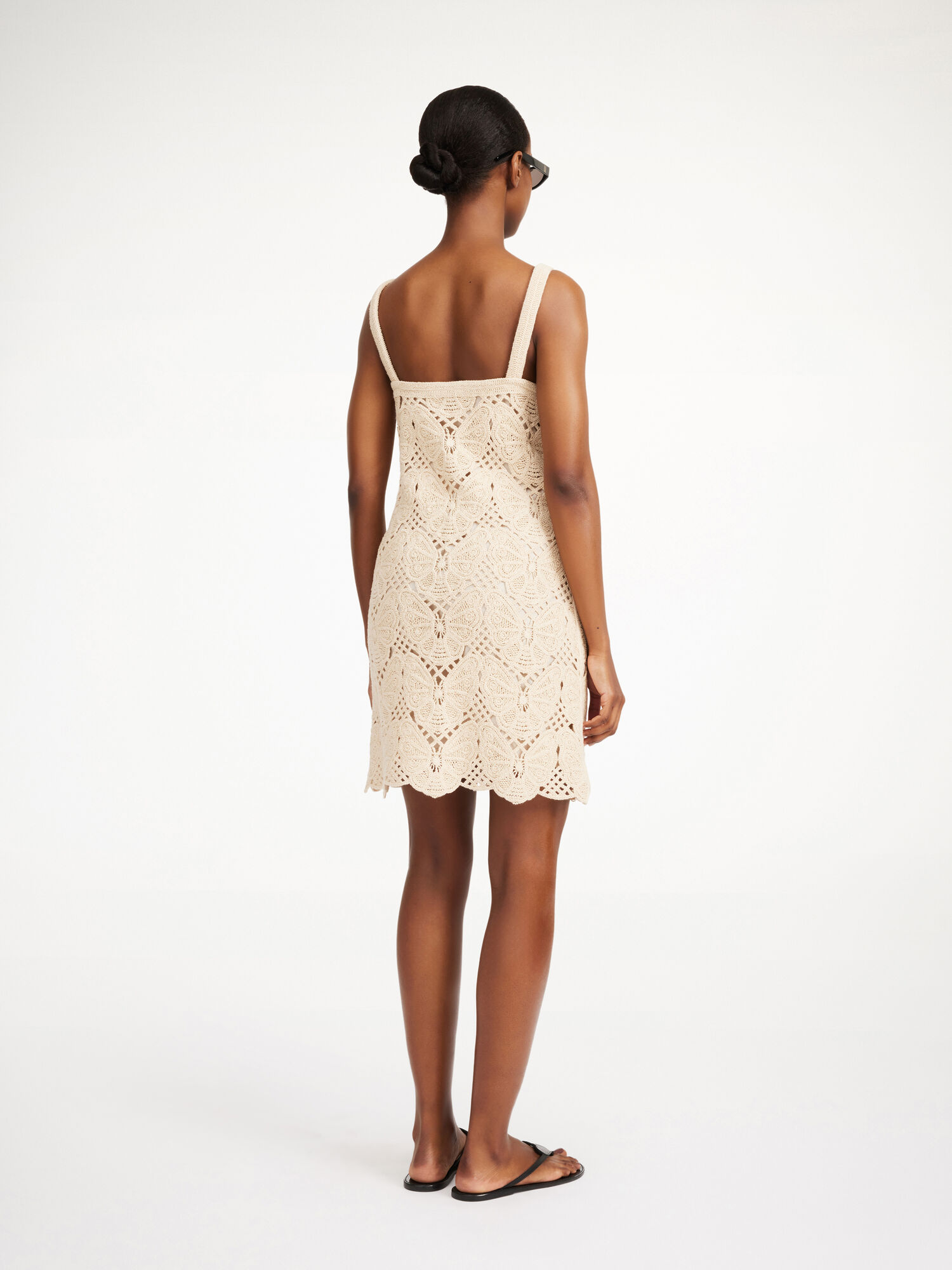 By Malene Birger Falla Crochet Mini Dress Strikkevarer Oyster Gray | NO_BB64702