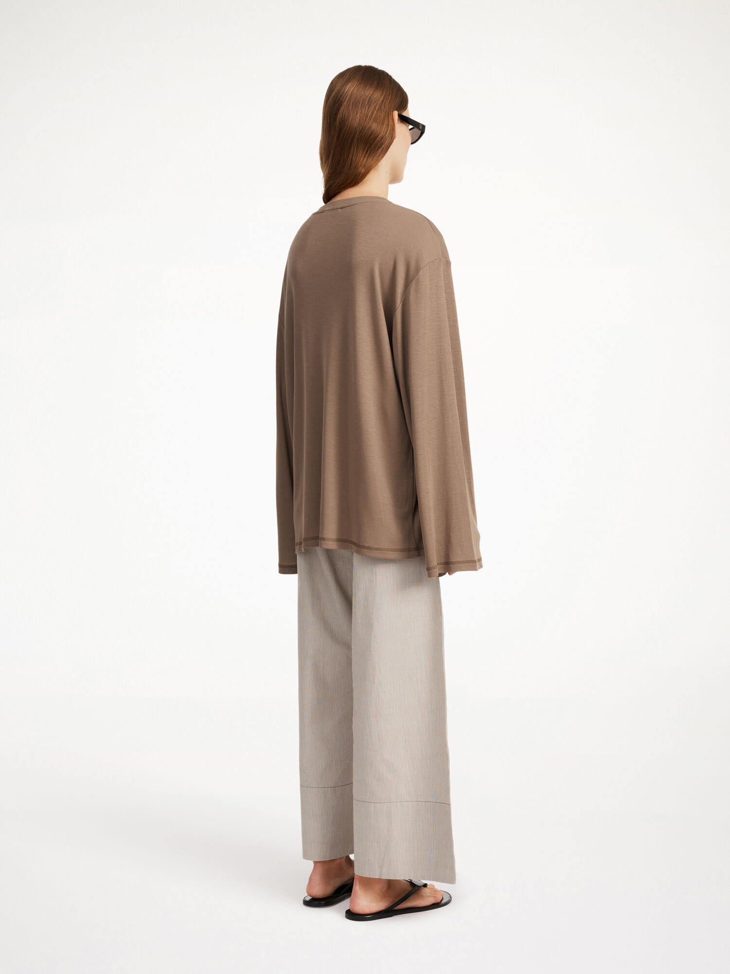 By Malene Birger Fayeh Oversized Longsleeve Topper Shitake | NO_BB78071