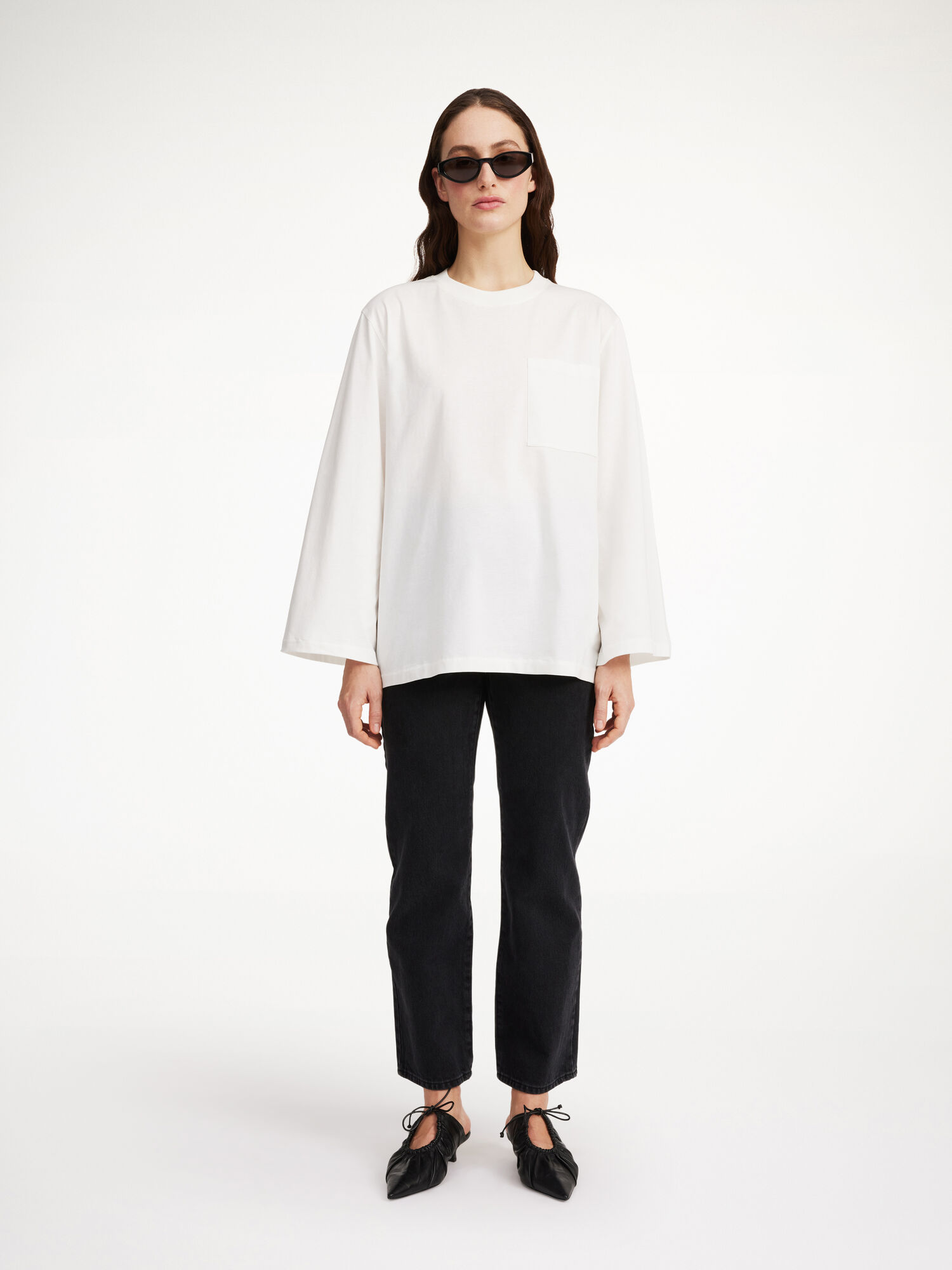 By Malene Birger Fayeh Oversized Longsleeve Topper Hvite | NO_BB91222