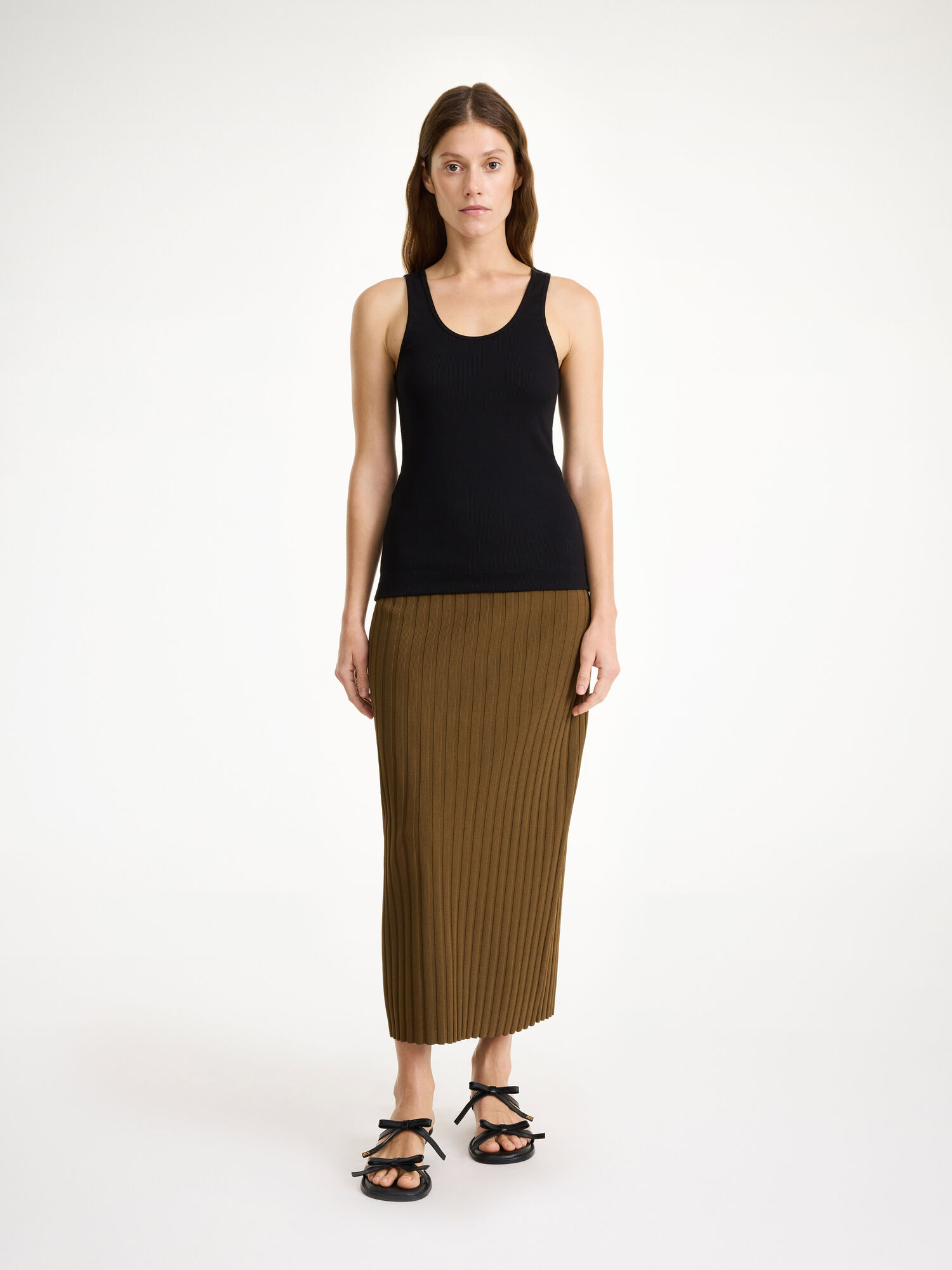 By Malene Birger Fiemme Midi Skirt Strikkevarer Shitake | NO_BB98720