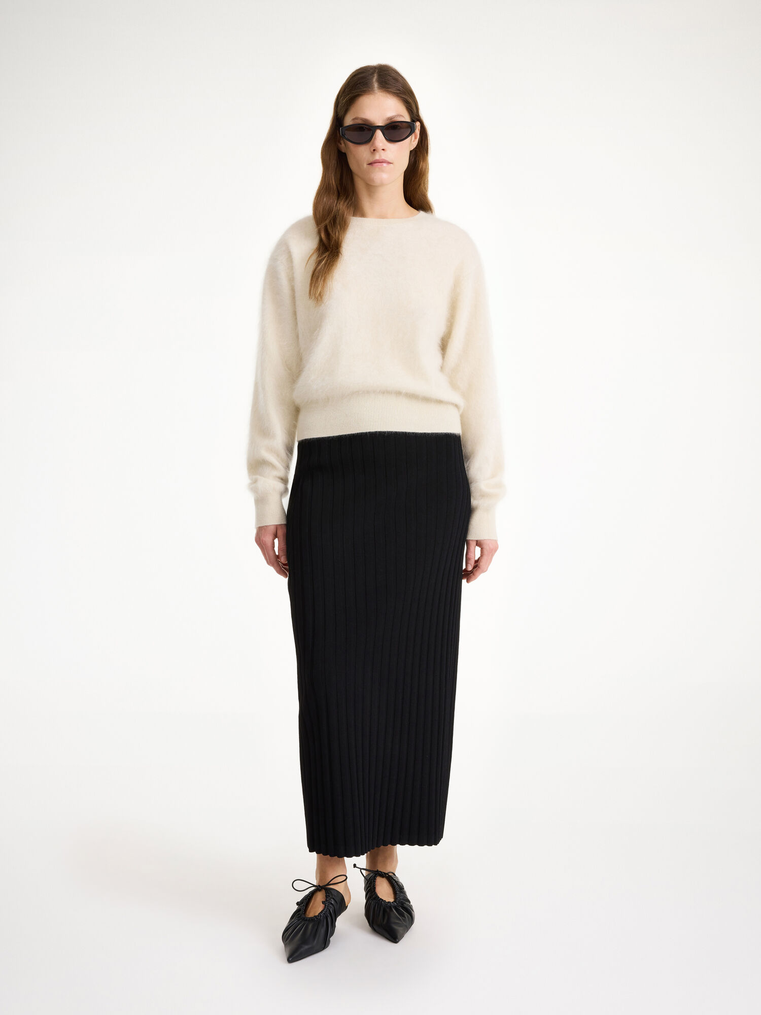 By Malene Birger Fiemme Midi Skirt Strikkevarer Svarte | NO_BB37113