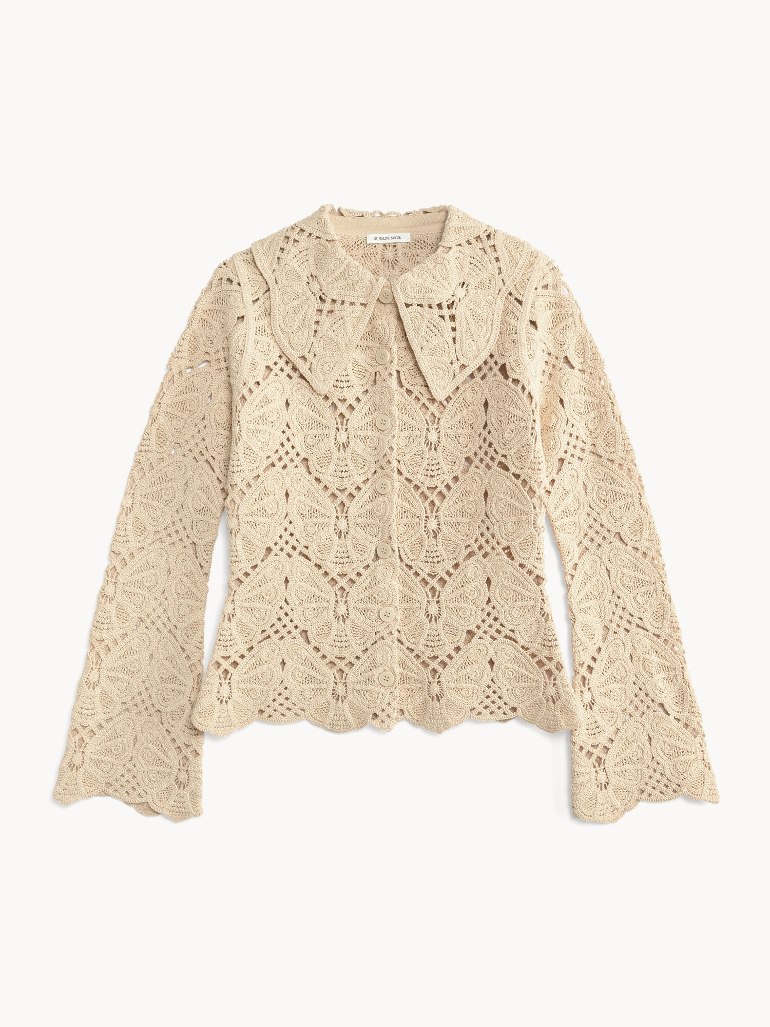 By Malene Birger Gwenevere Crochet Shirt Strikkevarer Oyster Gray | NO_BB22593