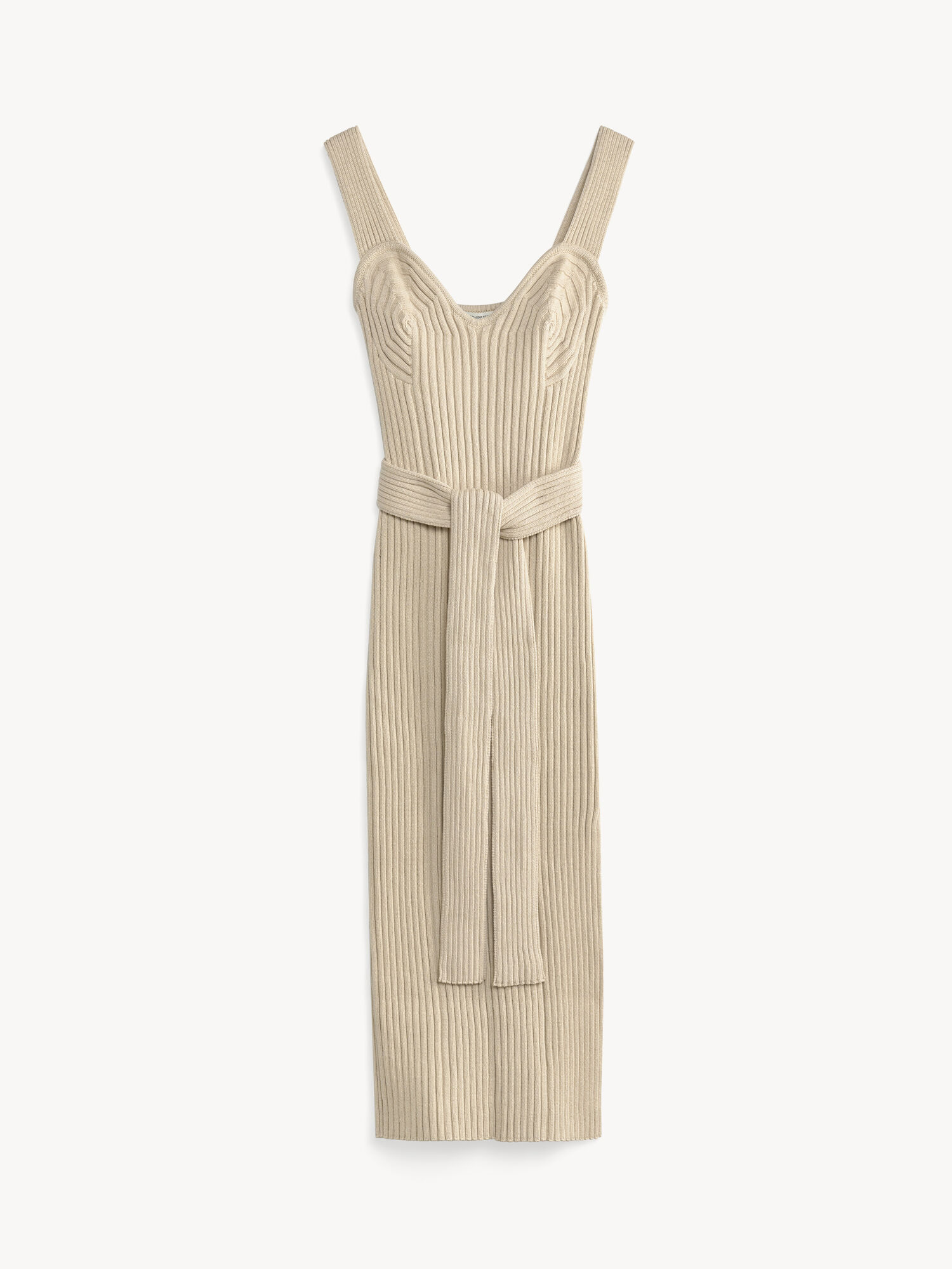 By Malene Birger Honeya Ribbed Maxi Dress Strikkevarer Oyster Gray | NO_BB10735