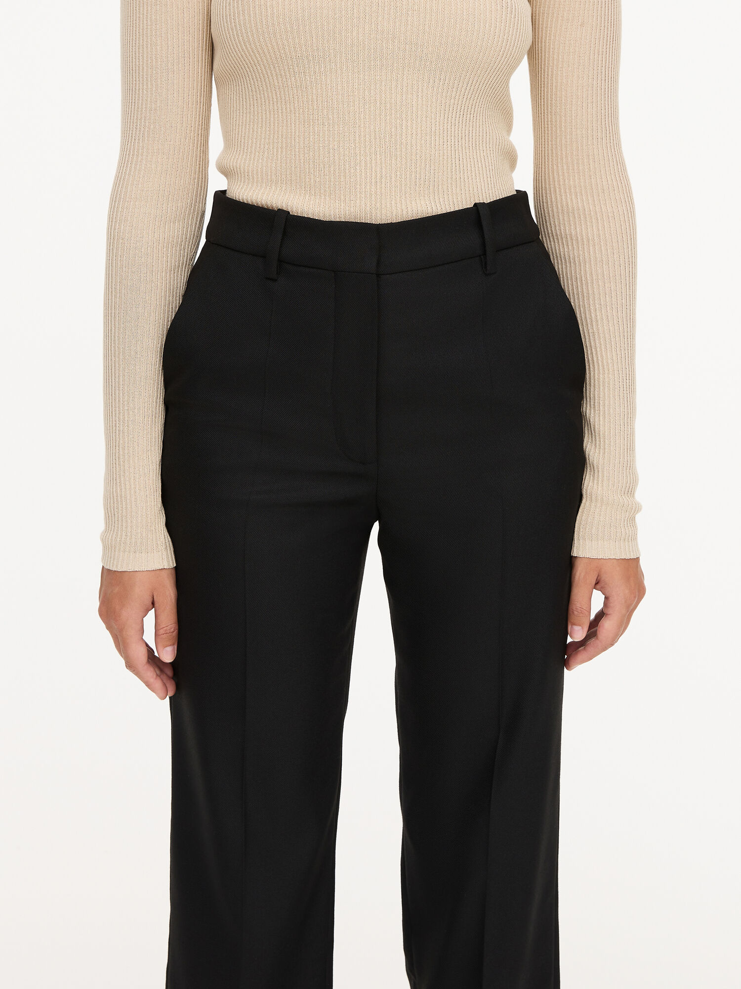 By Malene Birger Igda Straight-leg Bukser Svarte | NO_BB41396