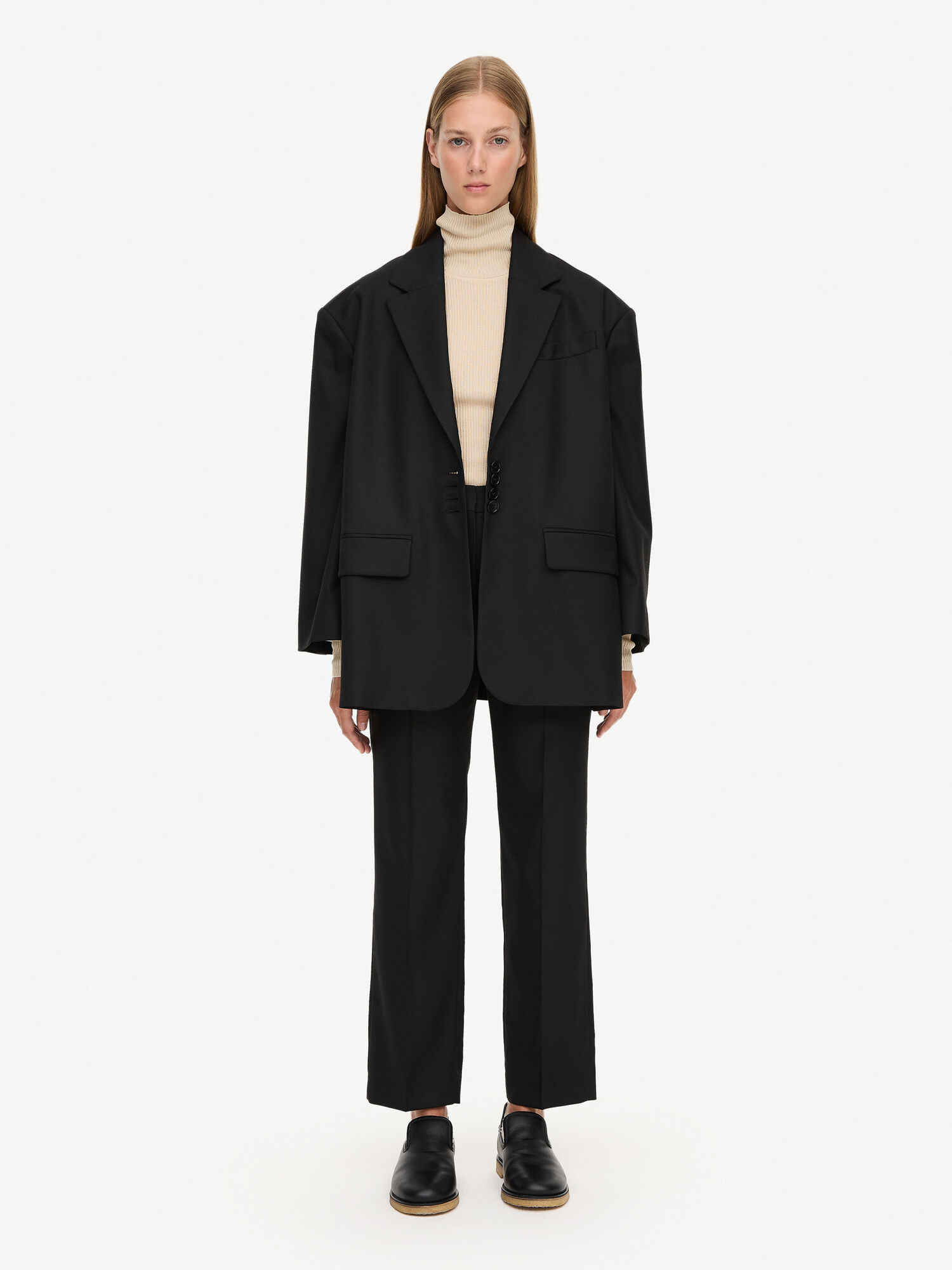 By Malene Birger Igda Straight-leg Bukser Svarte | NO_BB41396