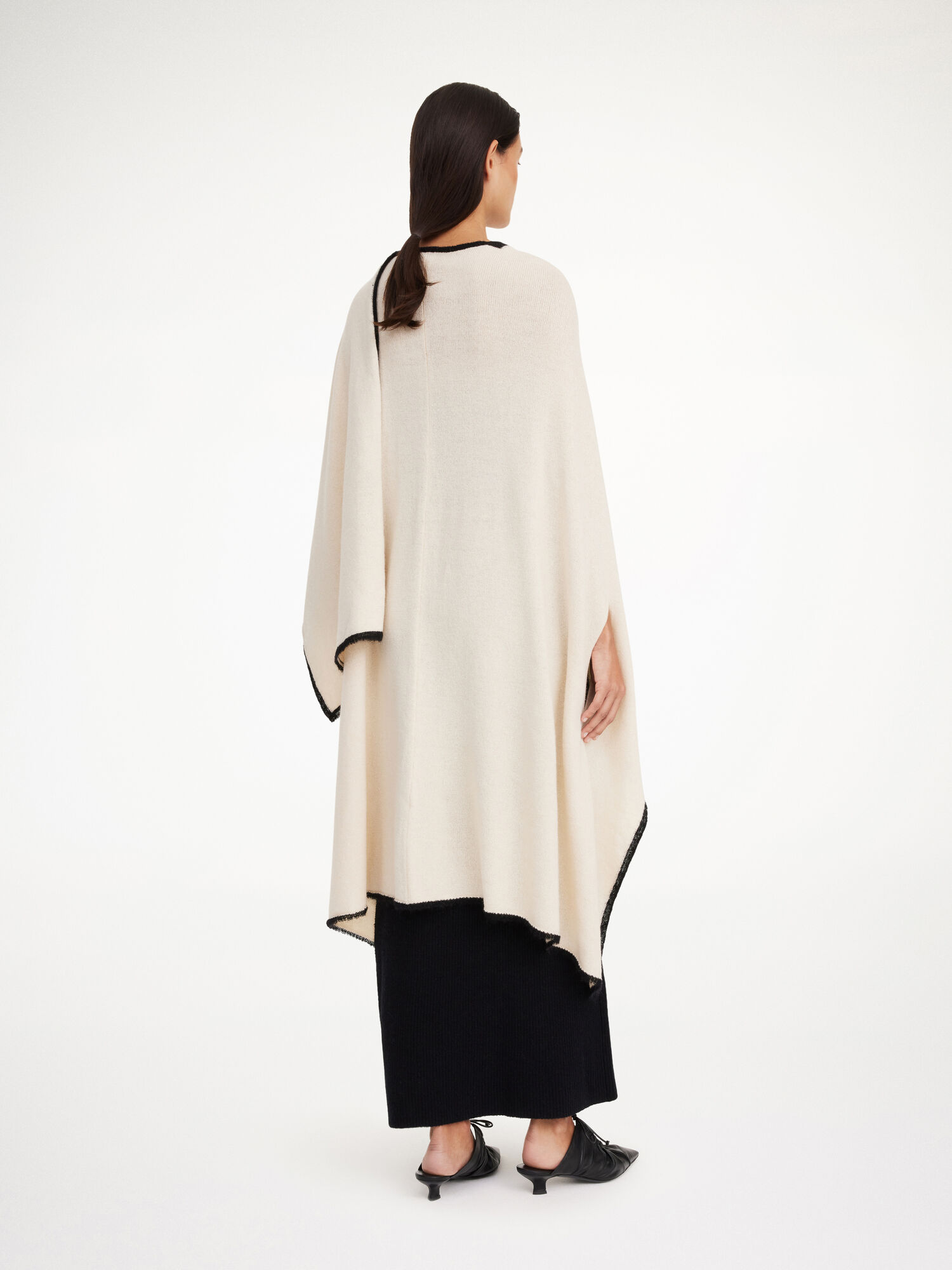 By Malene Birger Kassira Merino-blend Poncho Strikkevarer Oyster Gray | NO_BB97013