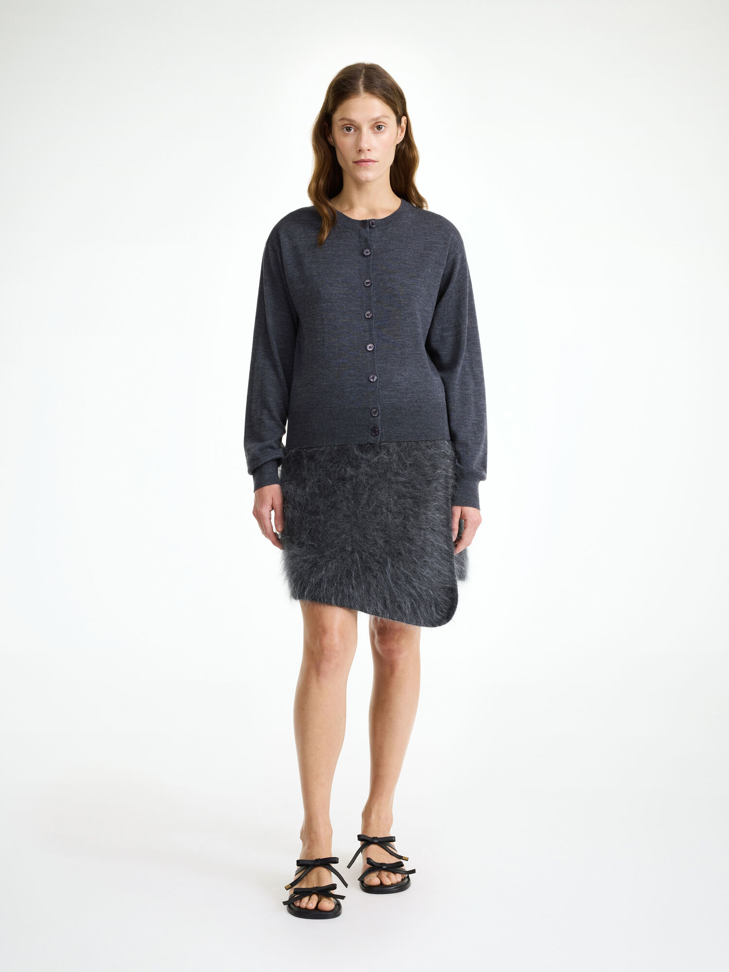 By Malene Birger Krissah Mini Skirt Strikkevarer Grå | NO_BB53401