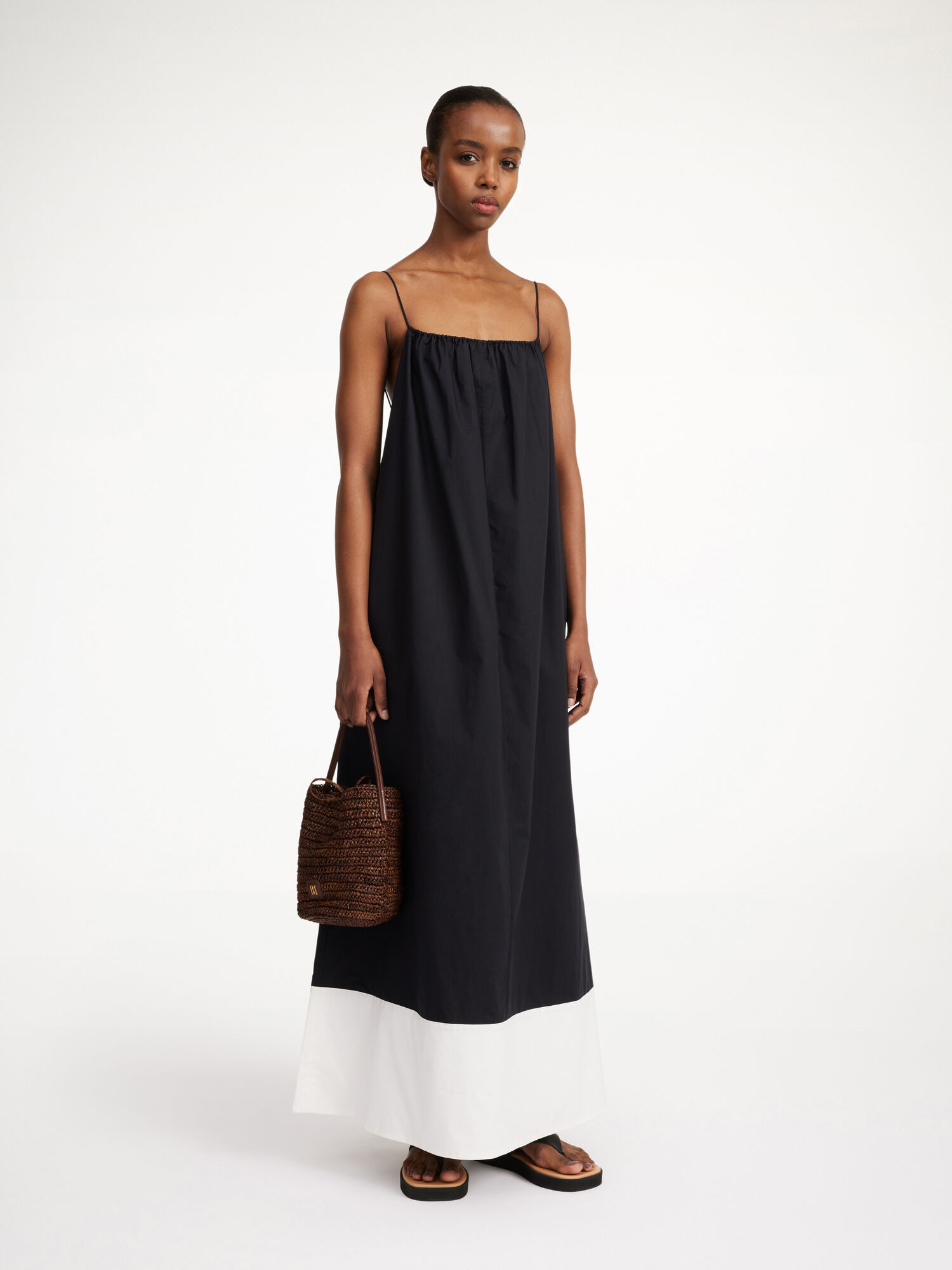 By Malene Birger Lanney Organic Cotton Maxi Kjole Stripete Svarte Hvite | NO_BB76820