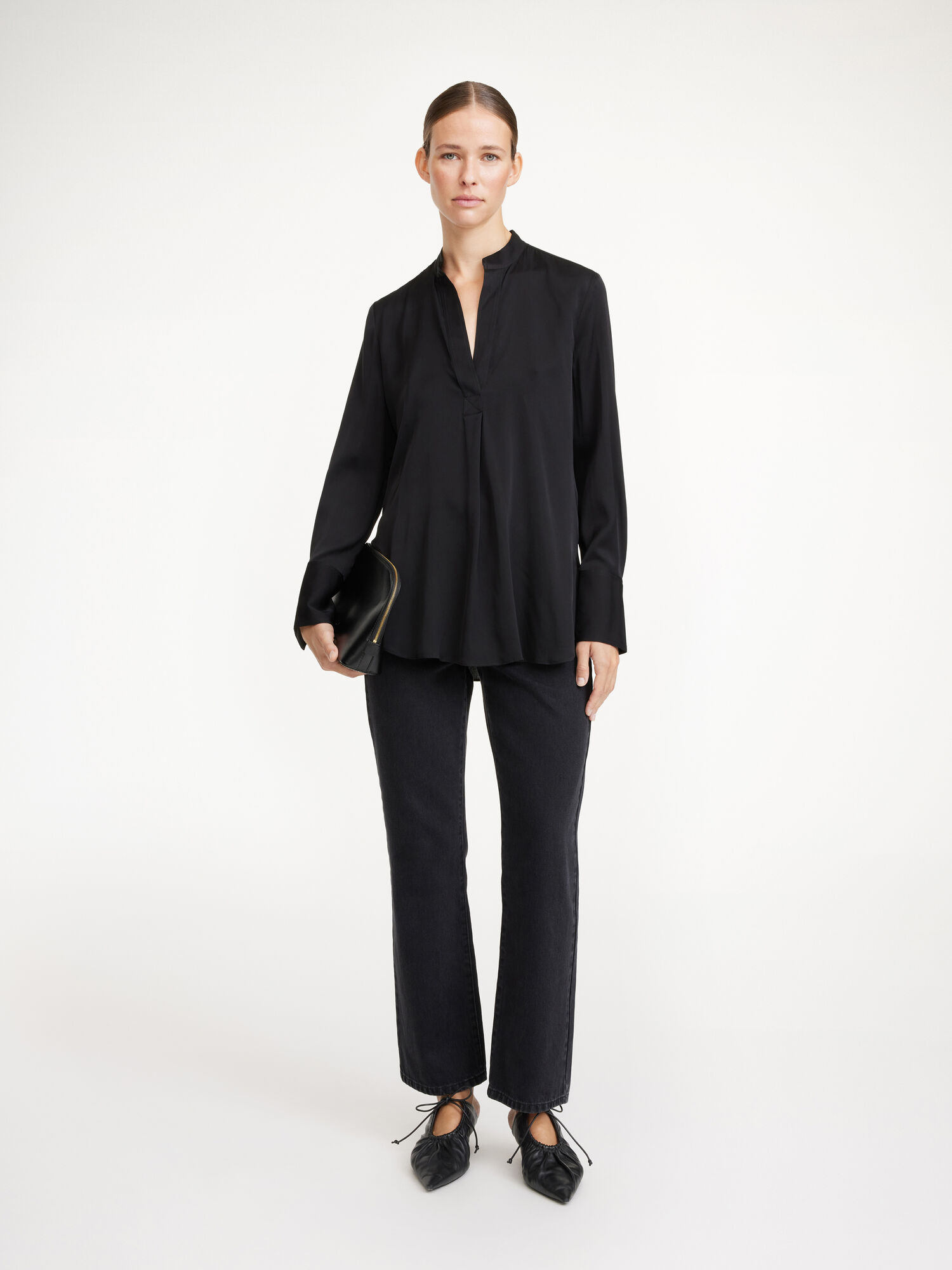 By Malene Birger Mabillon Silk Skjorte Svarte | NO_BB50983