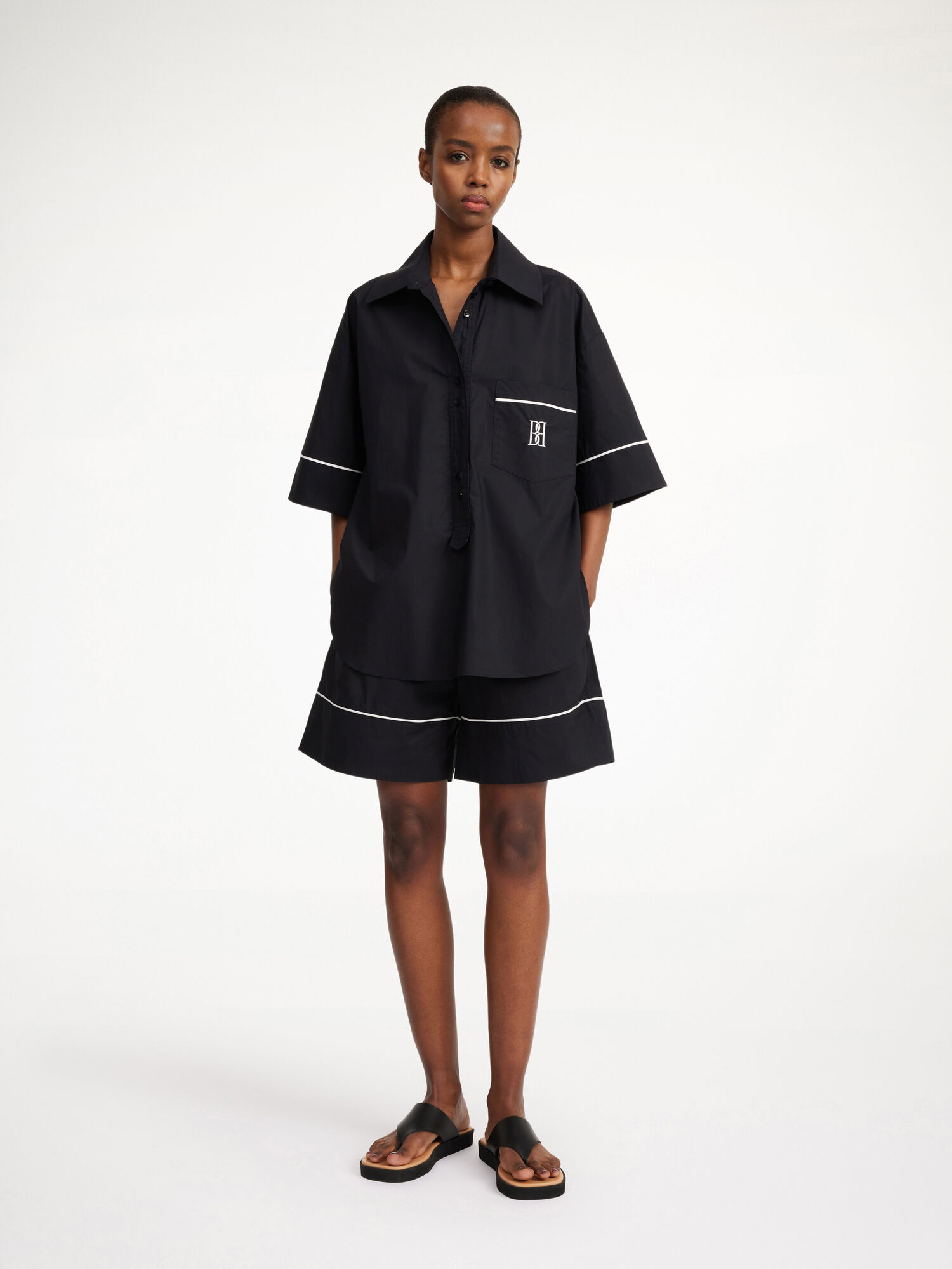 By Malene Birger Mallias Organic Cotton Shirt Topper Svarte | NO_BB29056