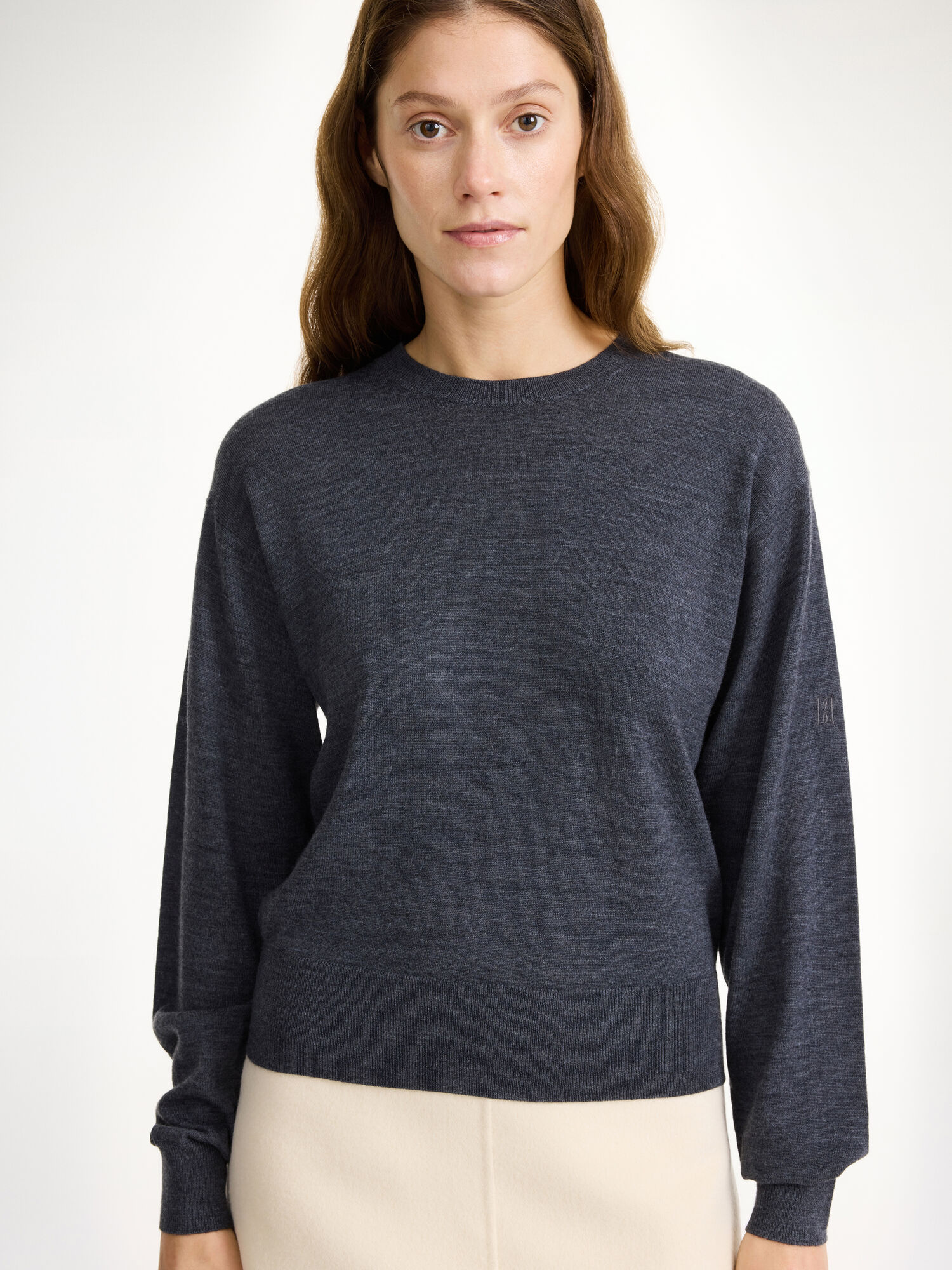 By Malene Birger Mantea Merino Wool Sweater Strikkevarer Grå | NO_BB98118