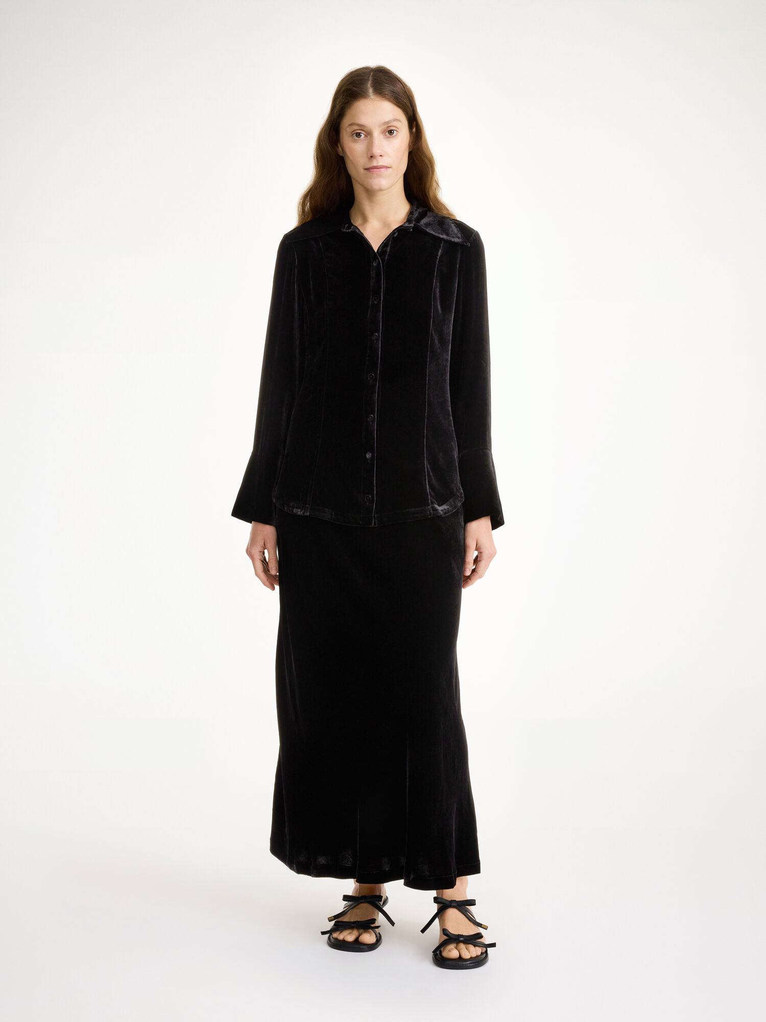 By Malene Birger Rosiannas Velvet Skjorte Svarte | NO_BB46347